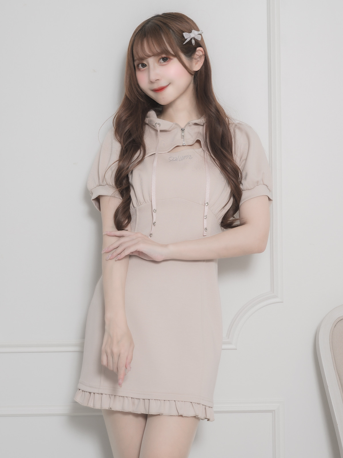 モデル身長:163cm/着用カラー:ピンク