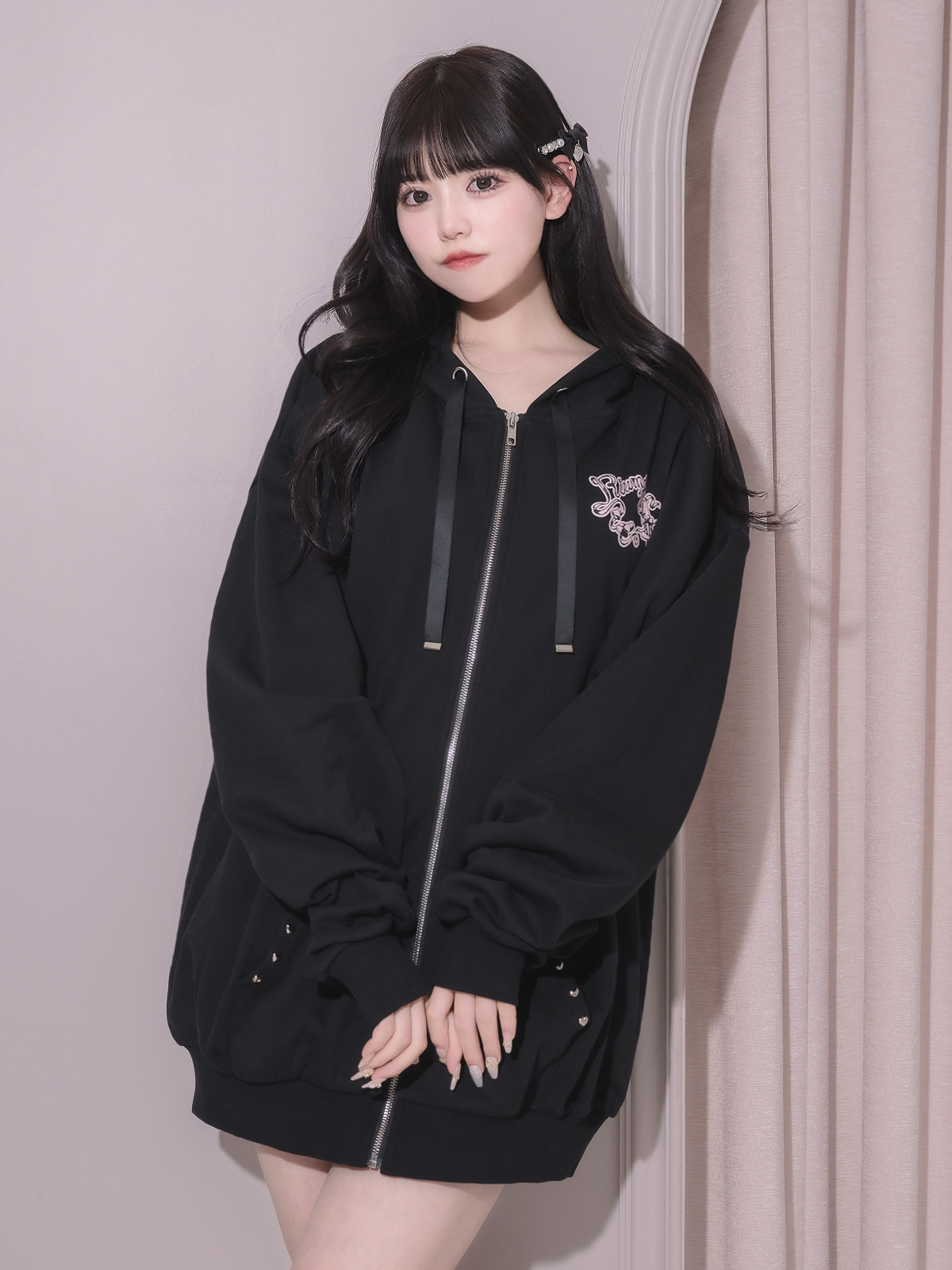 モデル身長:163cm/着用カラー:ブラック
