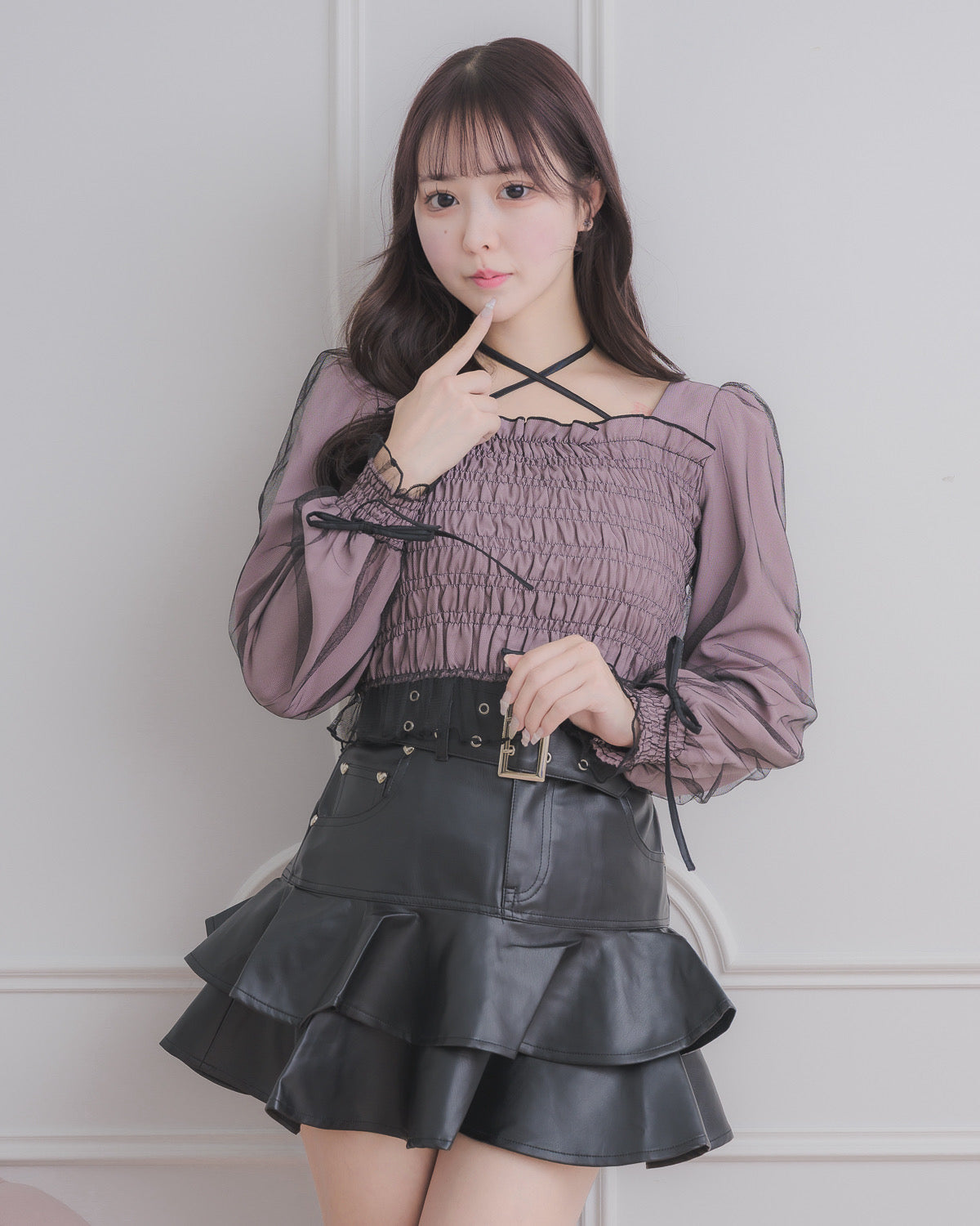 モデル身長:157cm/着用カラー:ピンク