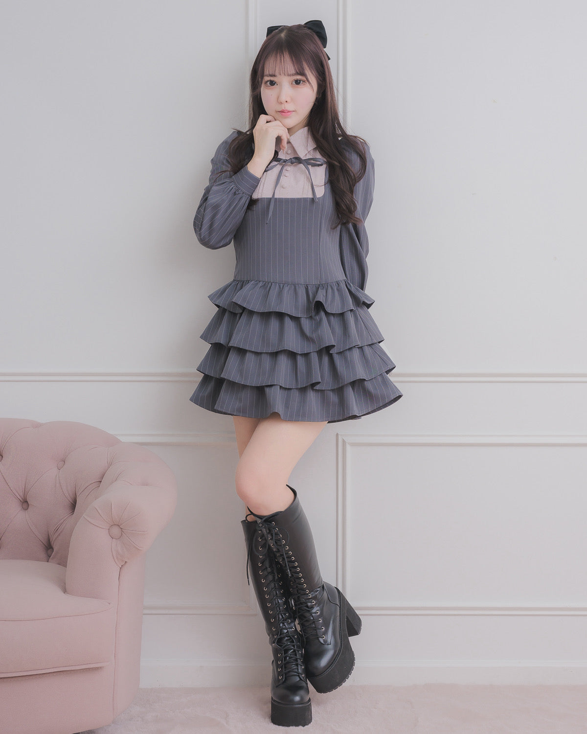 モデル身長:157cm/着用カラー:グレー