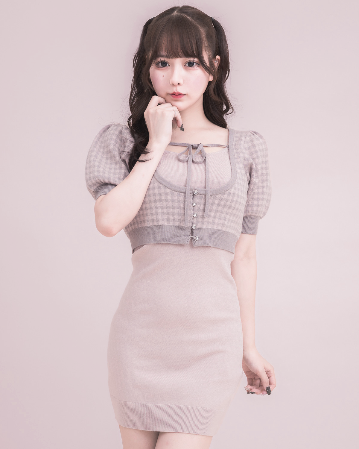 モデル身長:157cm/着用カラー:ピンク