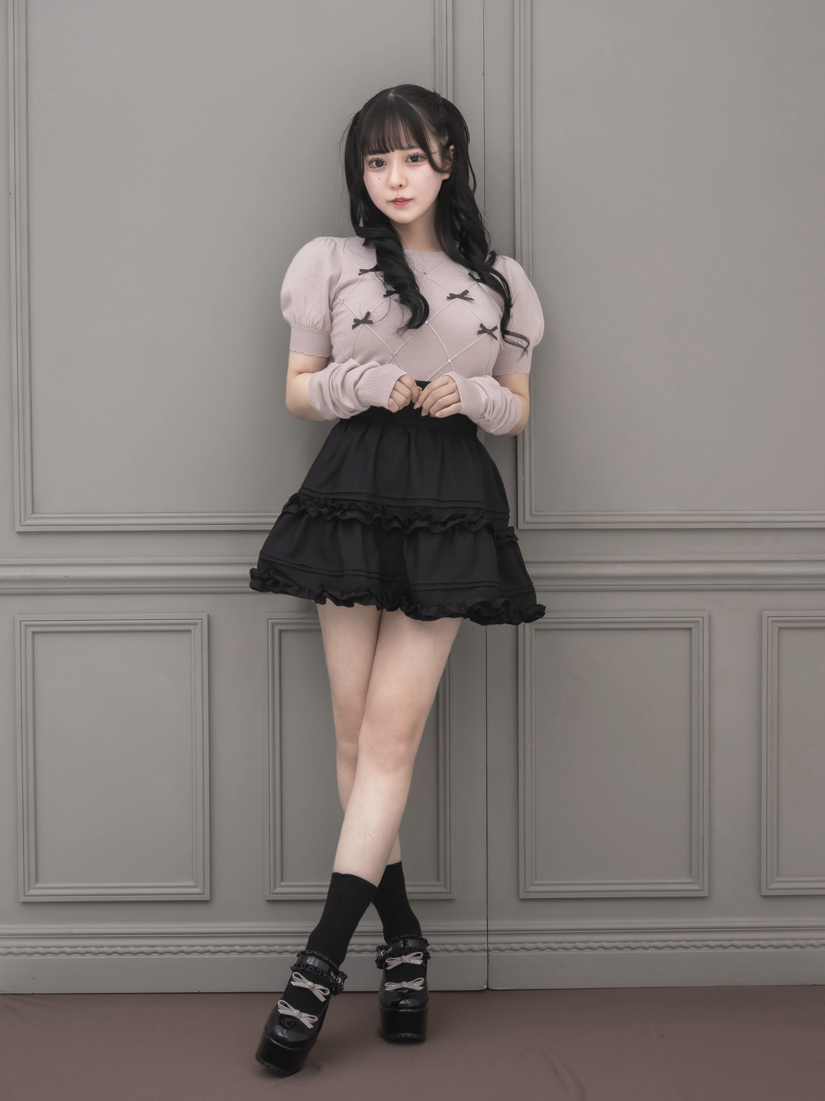 モデル身長:157cm/着用カラー:ブラック