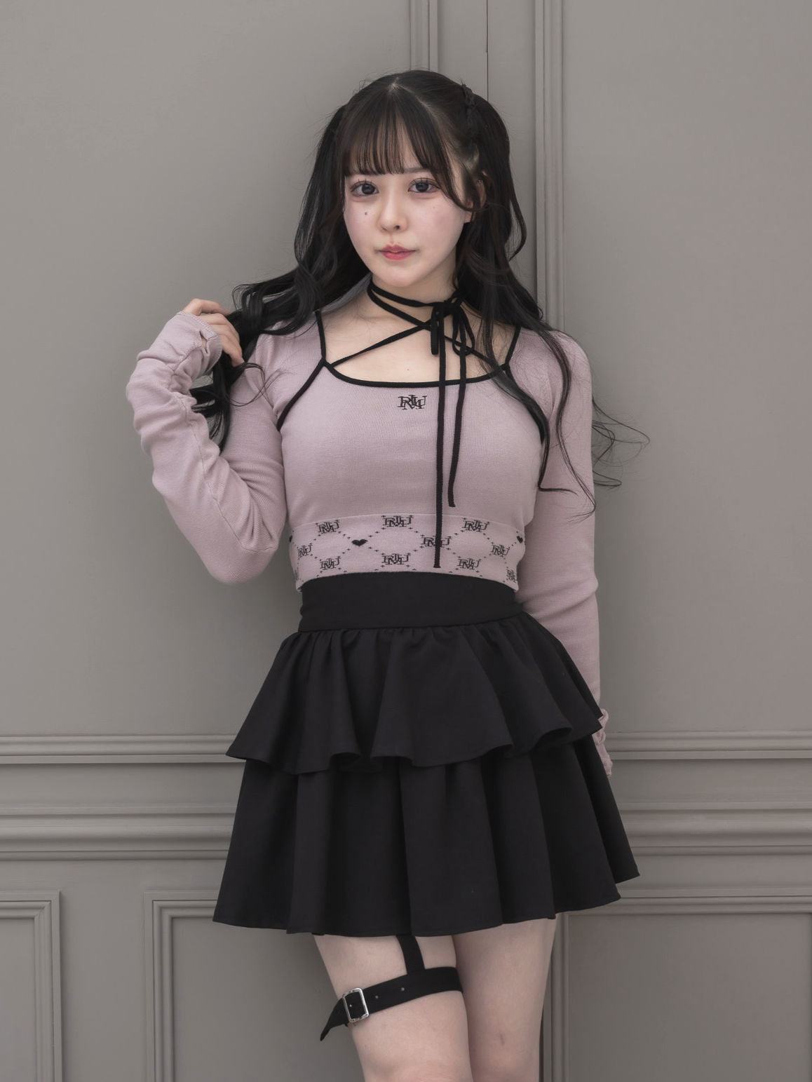 piumモノグラムテープニット piumモノグラムテープニット