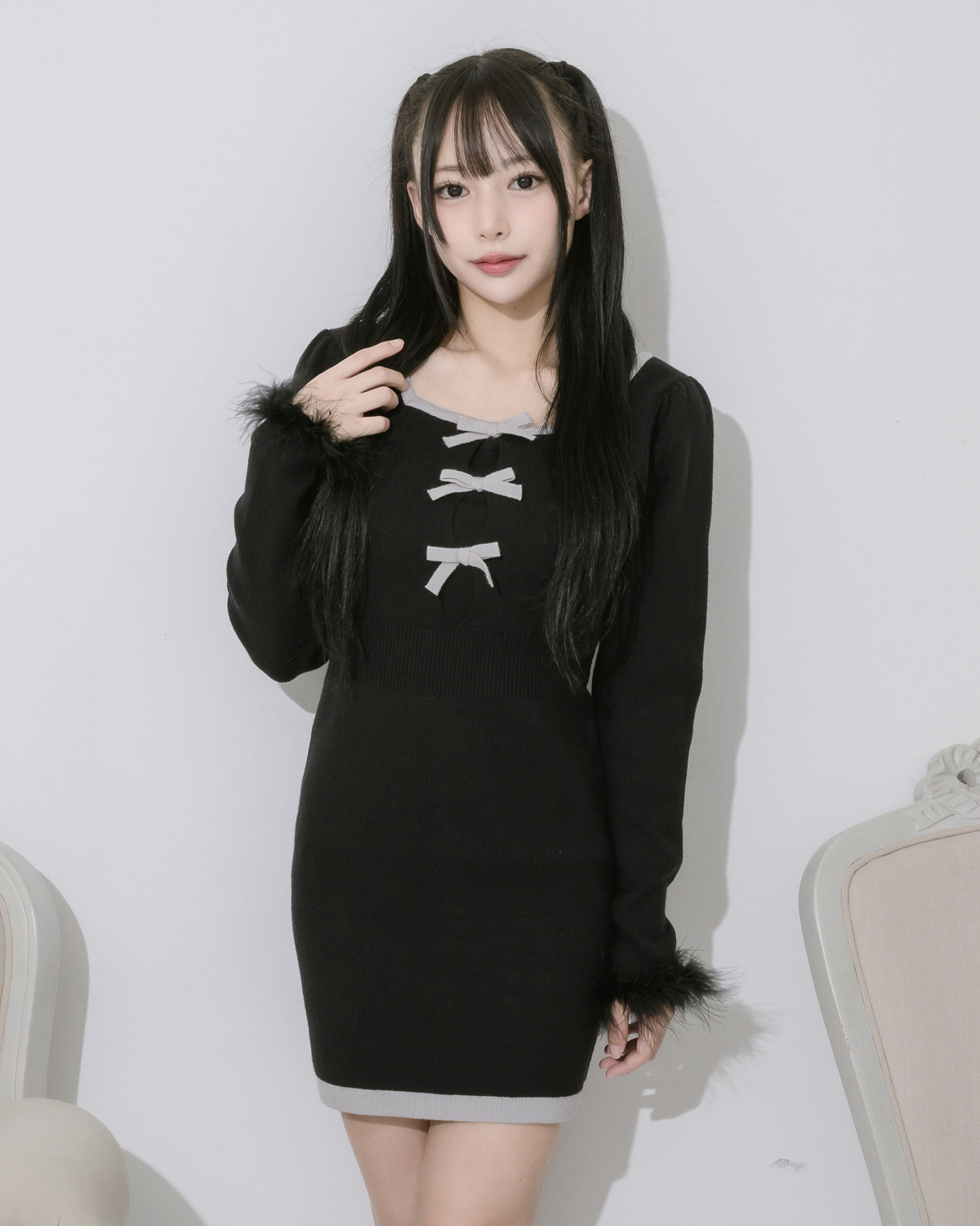 モデル身長:153cm/着用カラー:ブラック