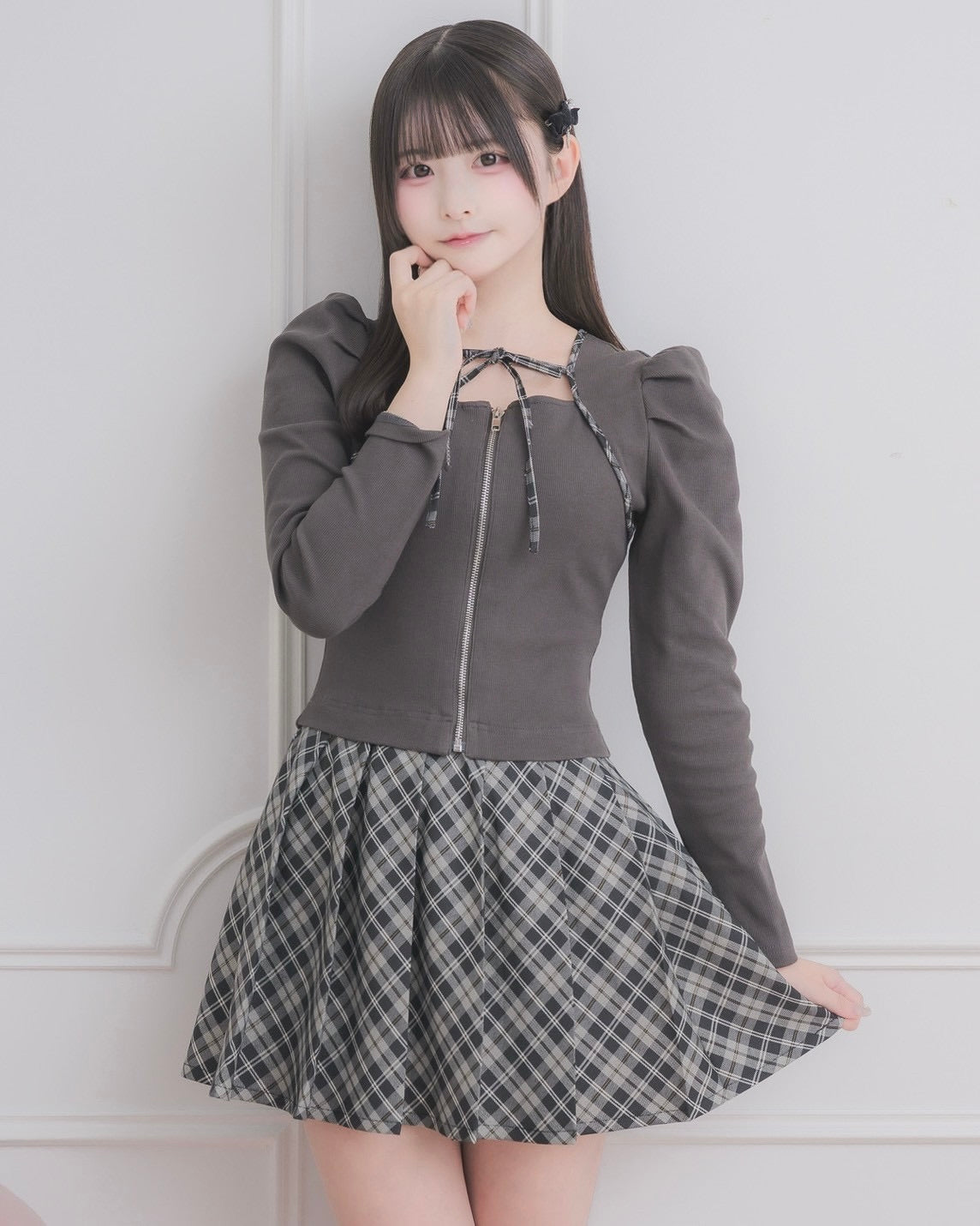 モデル身長:158cm/着用カラー:チャコール