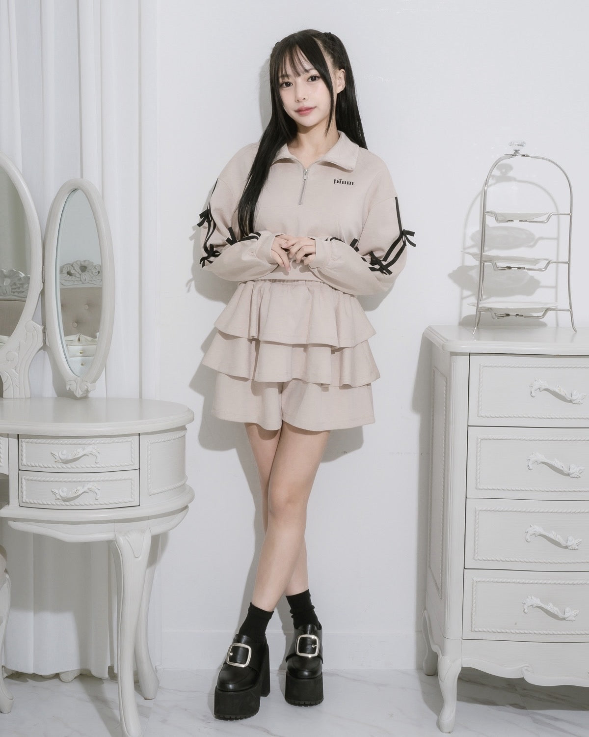 モデル身長:153cm/着用カラー:ピンク