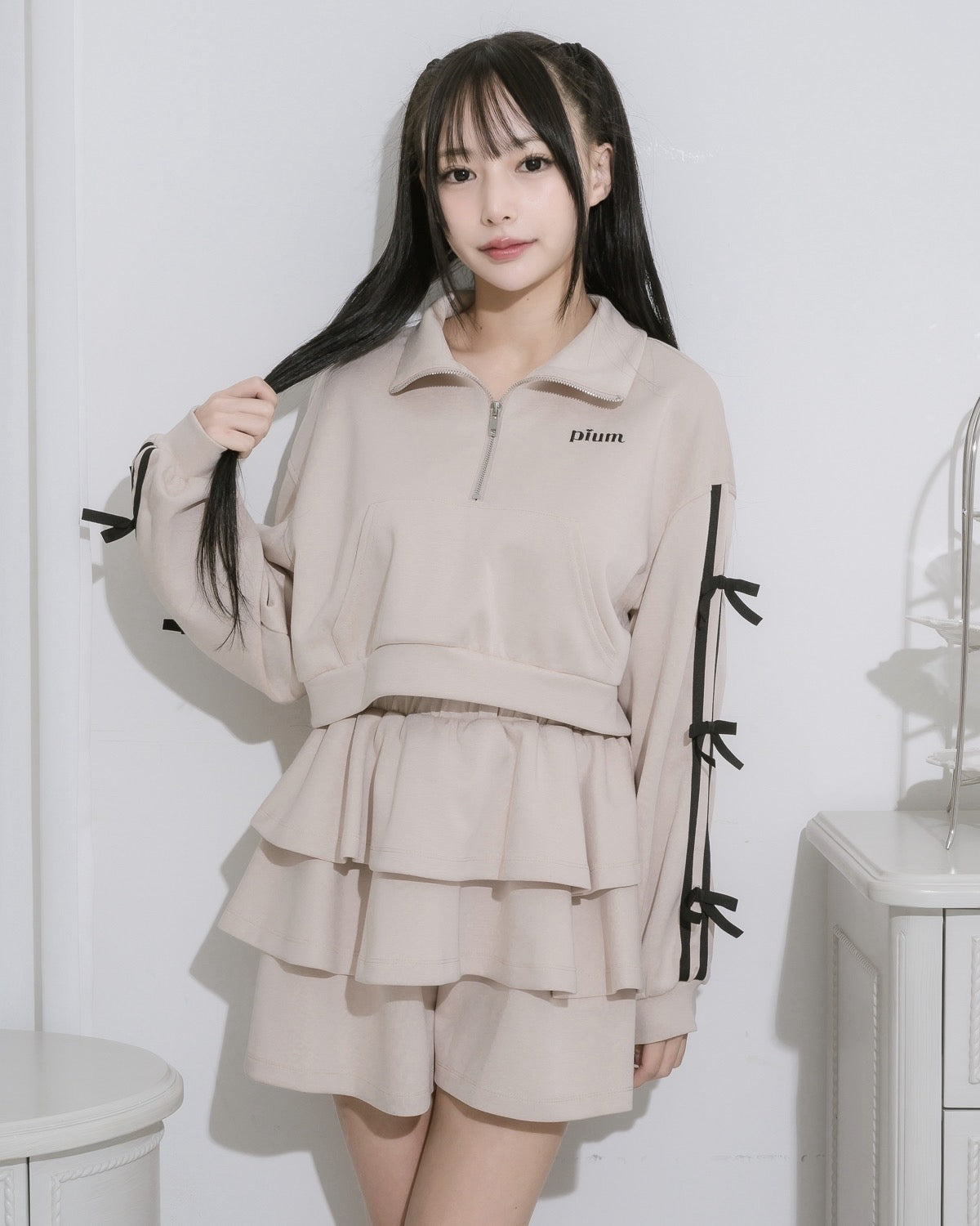 モデル身長:153cm/着用カラー:ピンク