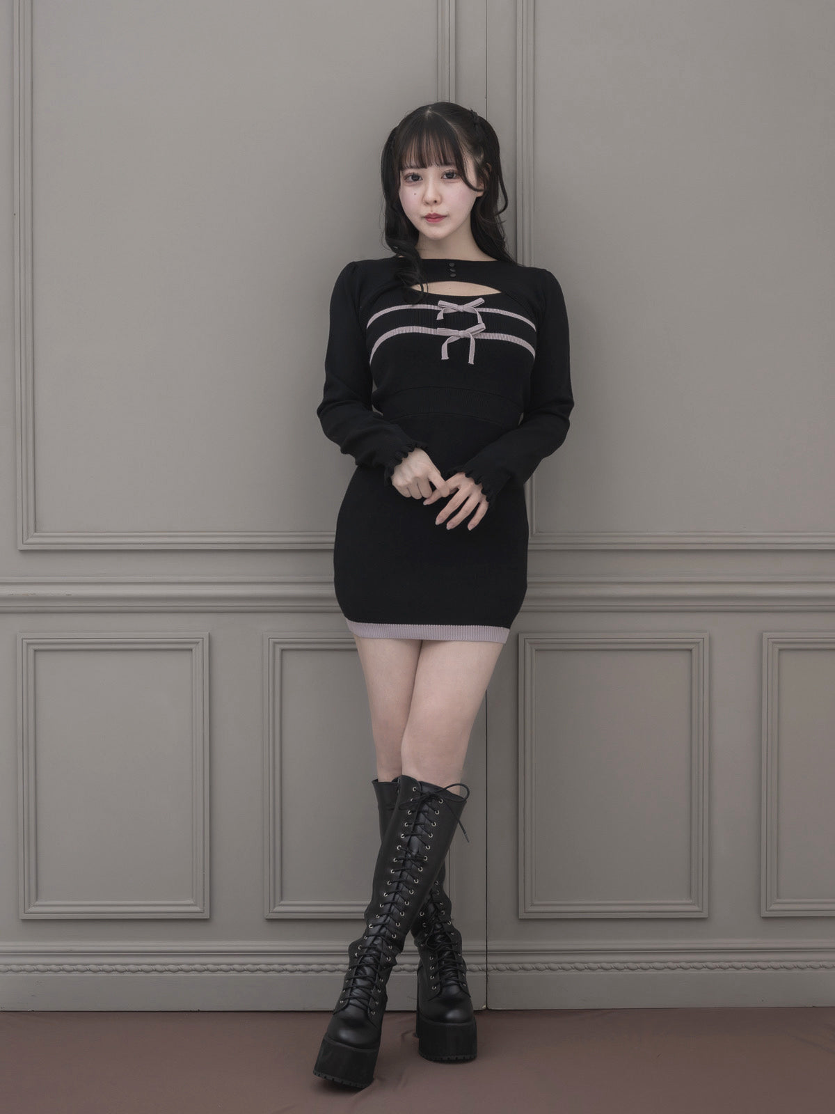 モデル身長:157cm/着用カラー:ブラック