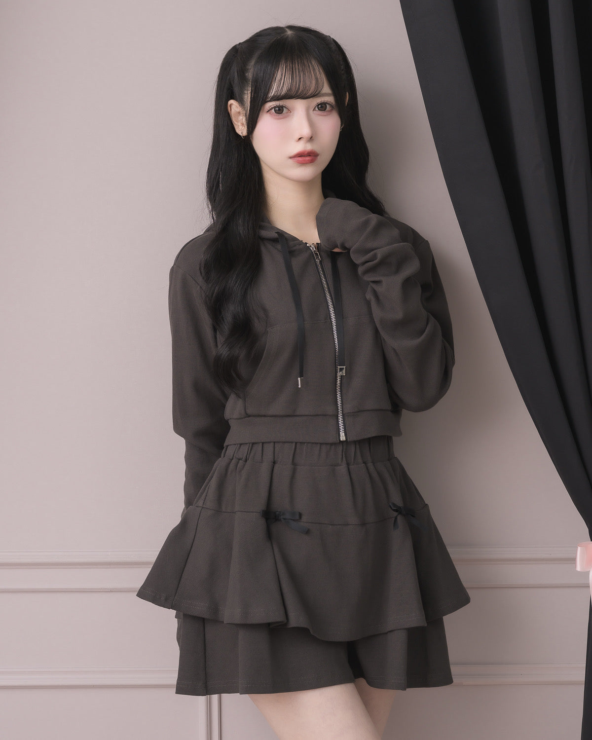ギャザースリーブリブパーカーセット – pium