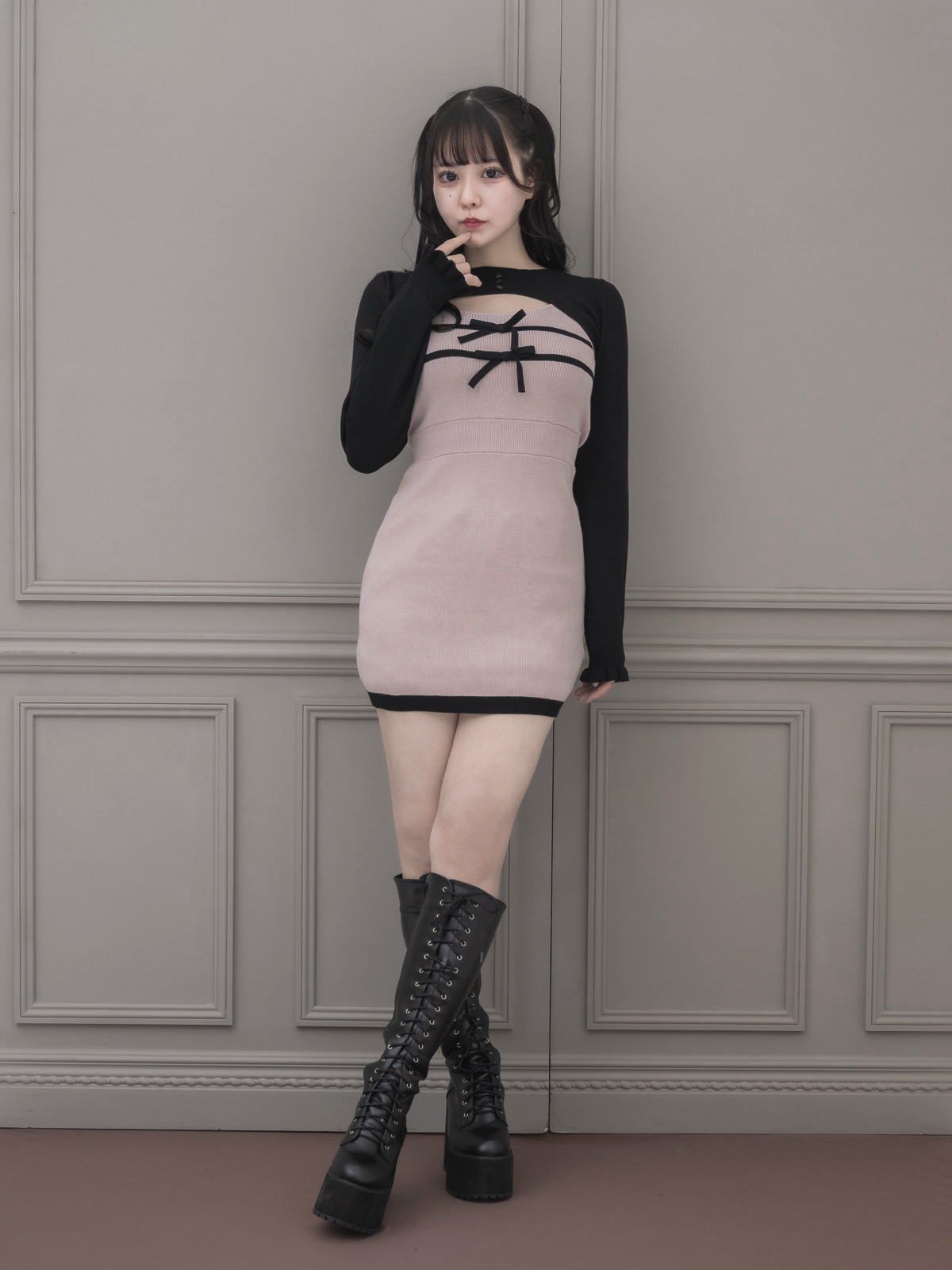 モデル身長:157cm/着用カラー:ピンク