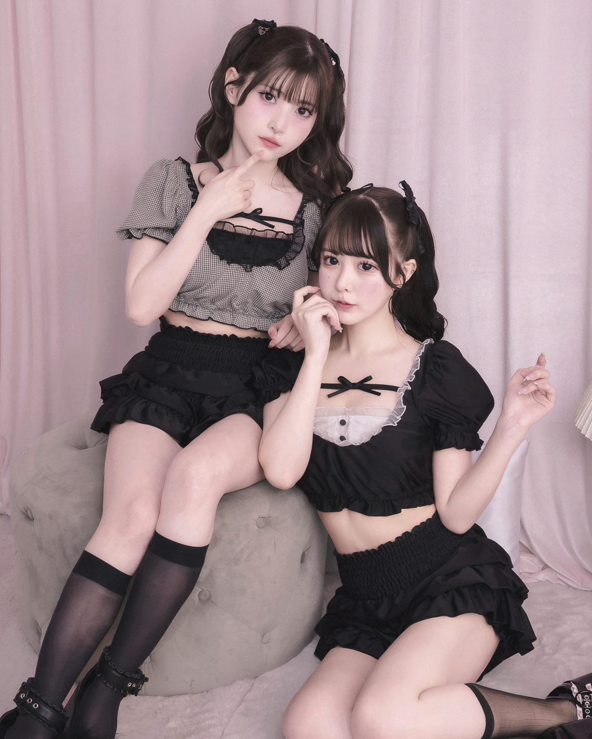 モデル身長(左):151cm/着用カラー:ギンガム
モデル身長(右):157cm/着用カラー:ブラック