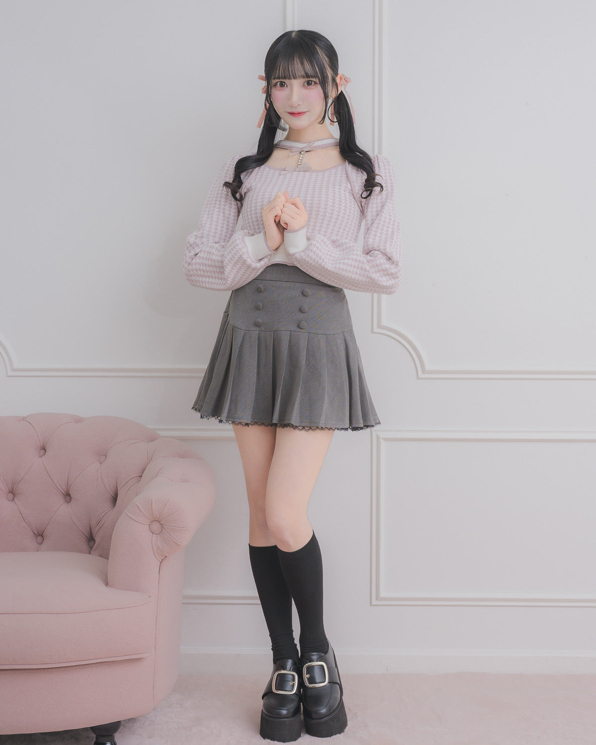 モデル身長:157cm/着用カラー:チャコール