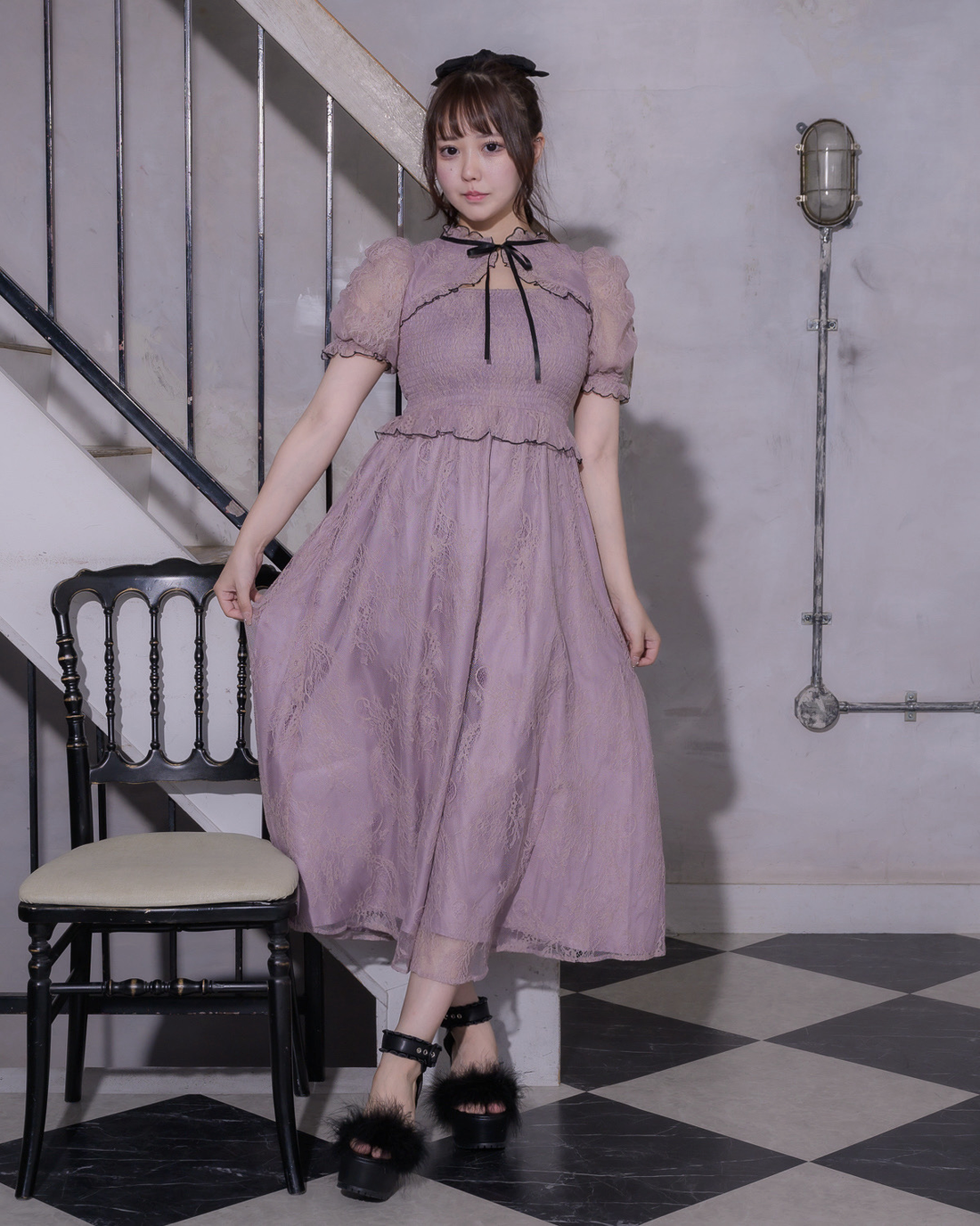 モデル身長:157cm/着用カラー:ピンク