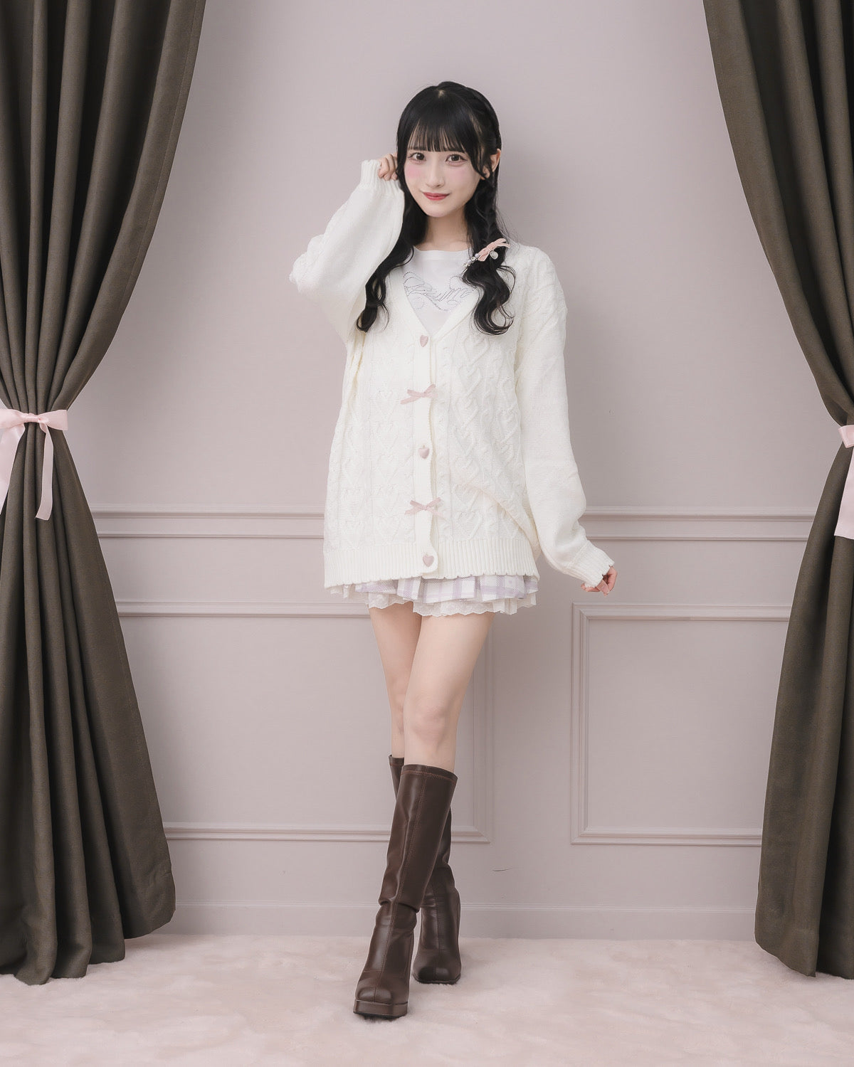 モデル身長:157cm/着用カラー:ホワイト