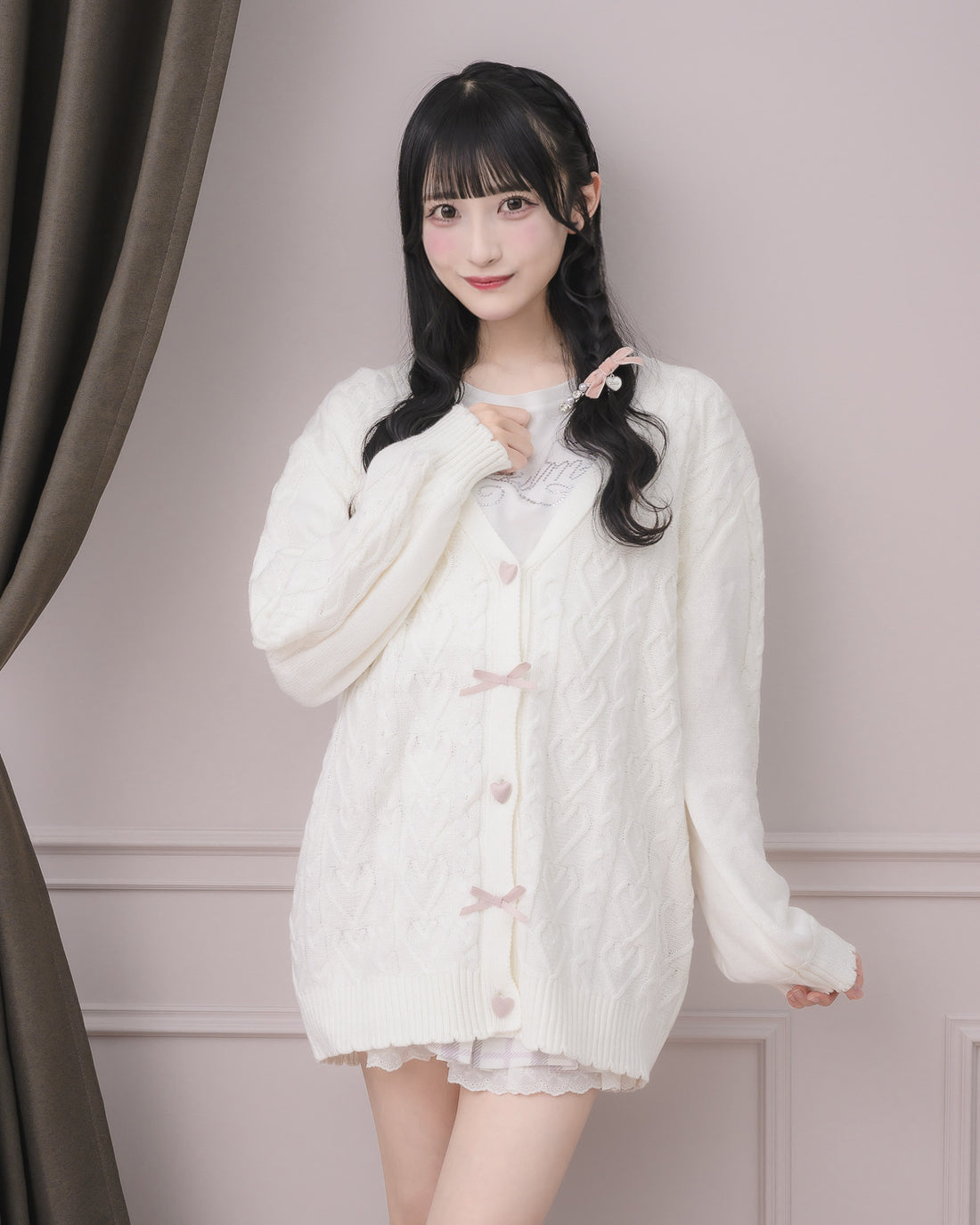 モデル身長:157cm/着用カラー:ホワイト