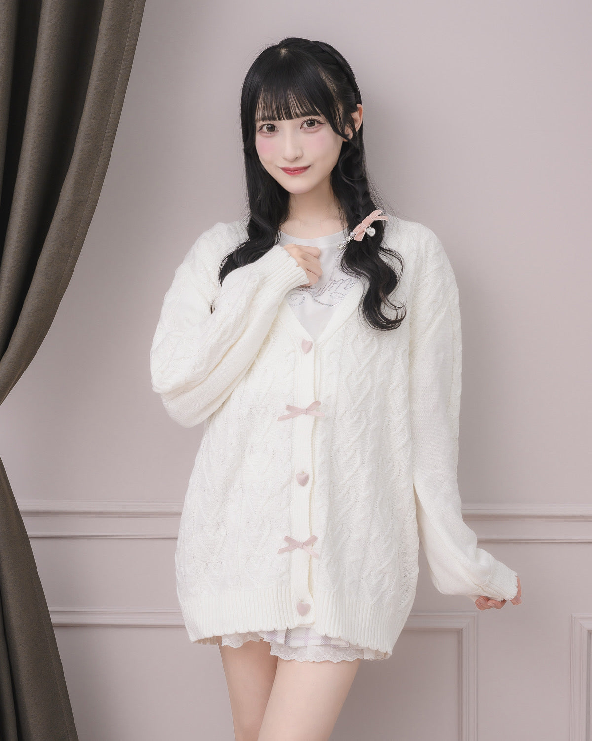 モデル身長:157cm/着用カラー:ホワイト