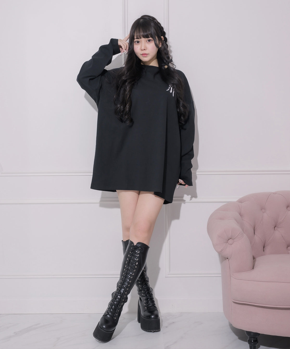モデル身長:157cm/着用カラー:ブラック