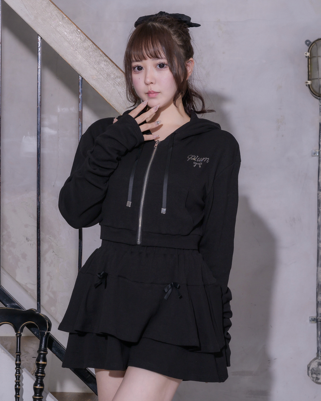 モデル身長:157cm/着用カラー:ブラック