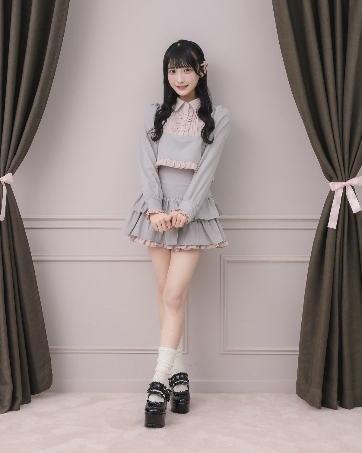 モデル身長:157cm/着用カラー:グレー