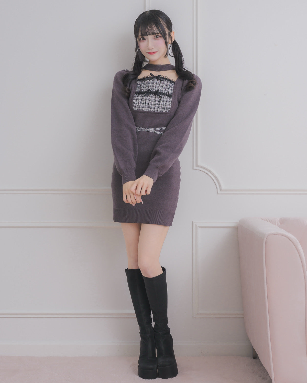 モデル身長:157cm/着用カラー:チャコール