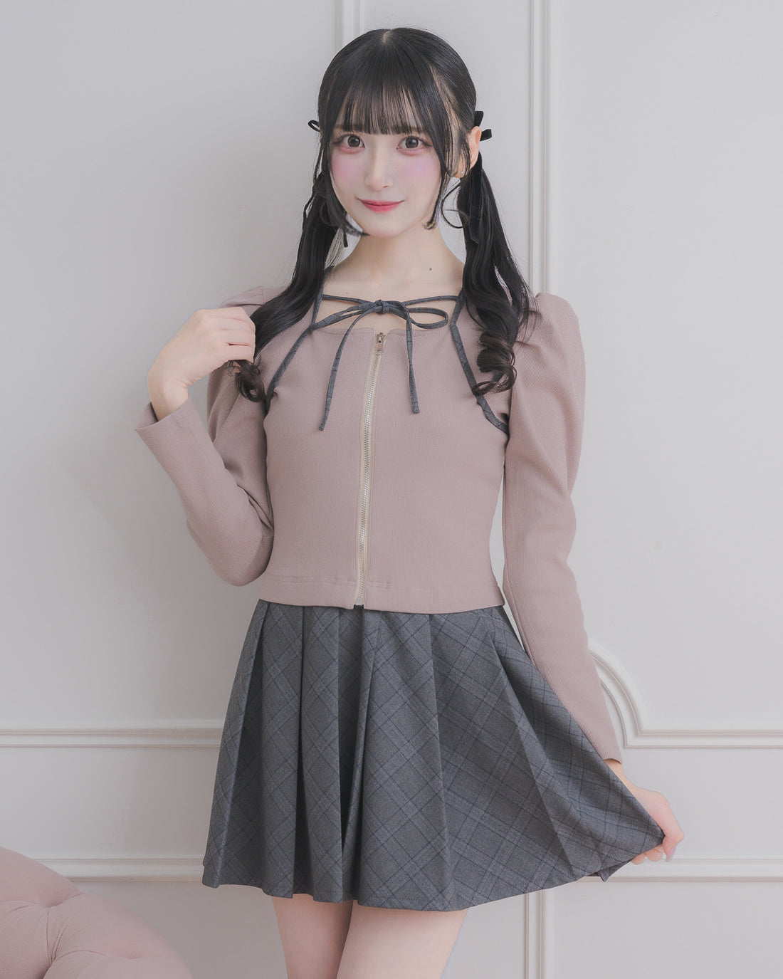 モデル身長:157cm/着用カラー:ピンク
