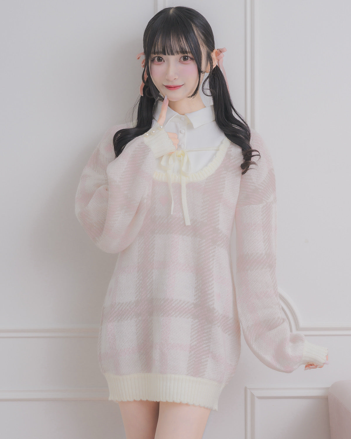 モデル身長:157cm/着用カラー:ホワイト