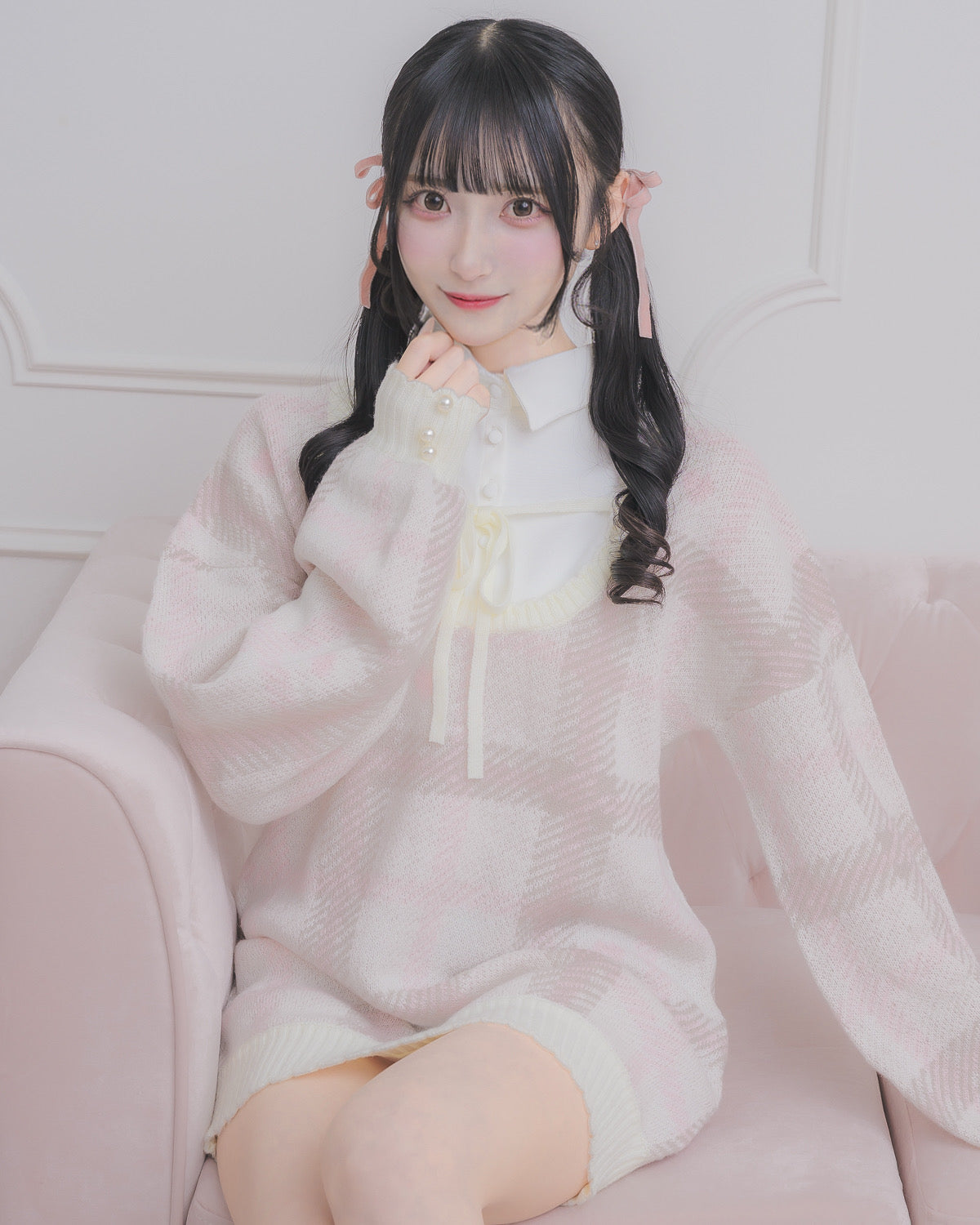 モデル身長:157cm/着用カラー:ホワイト