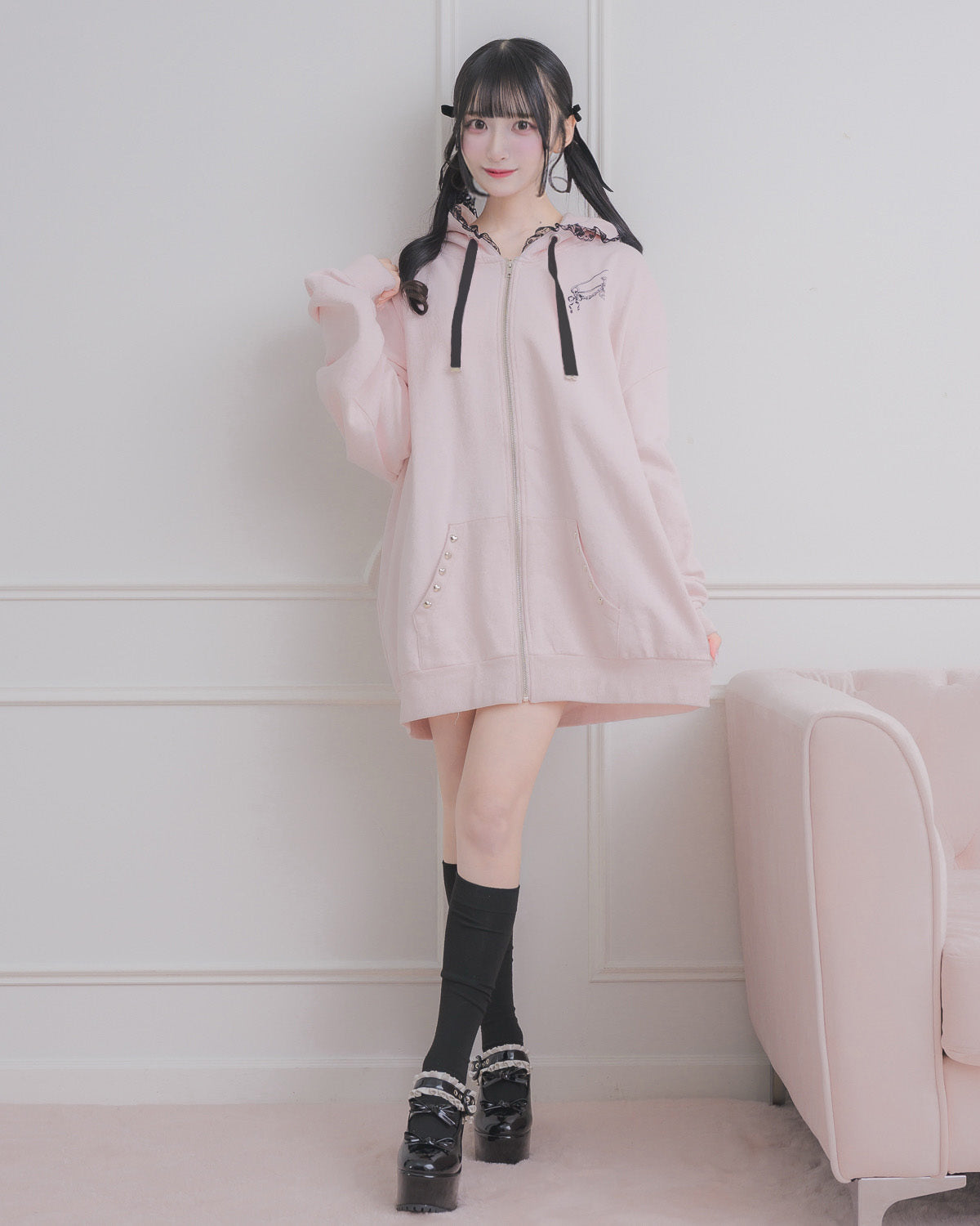 モデル身長:157cm/着用カラー:ピンク