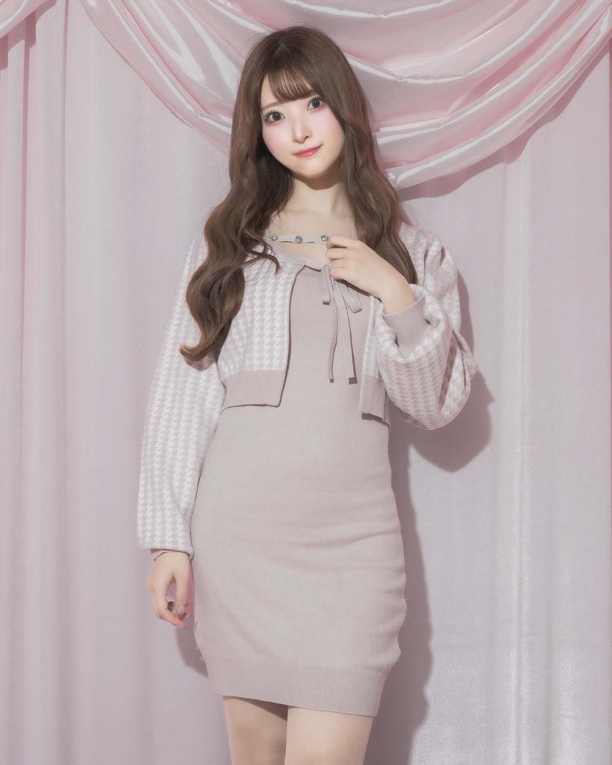 モデル身長:151cm/着用カラー:ピンク