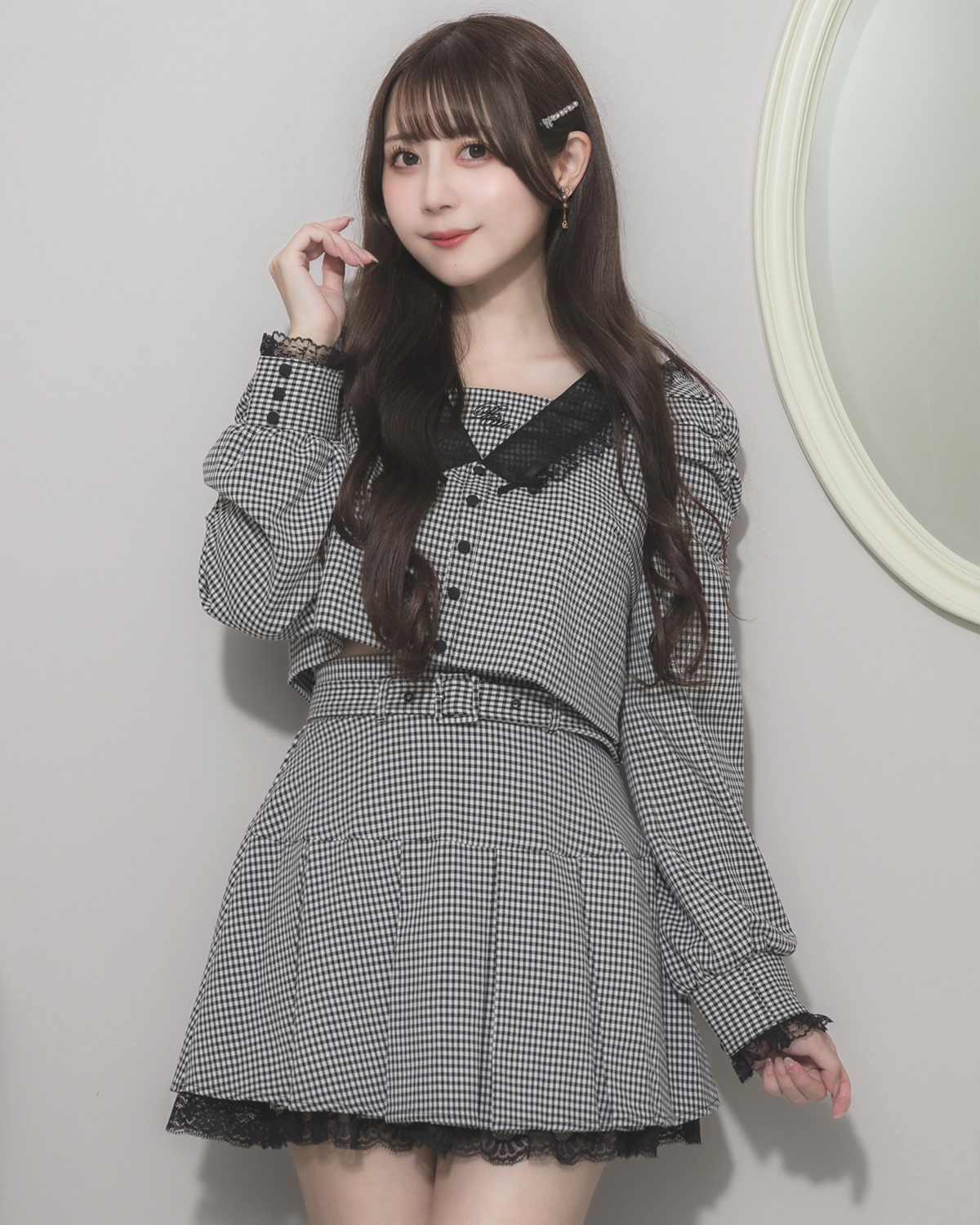 モデル身長:159cm/着用カラー:ギンガム