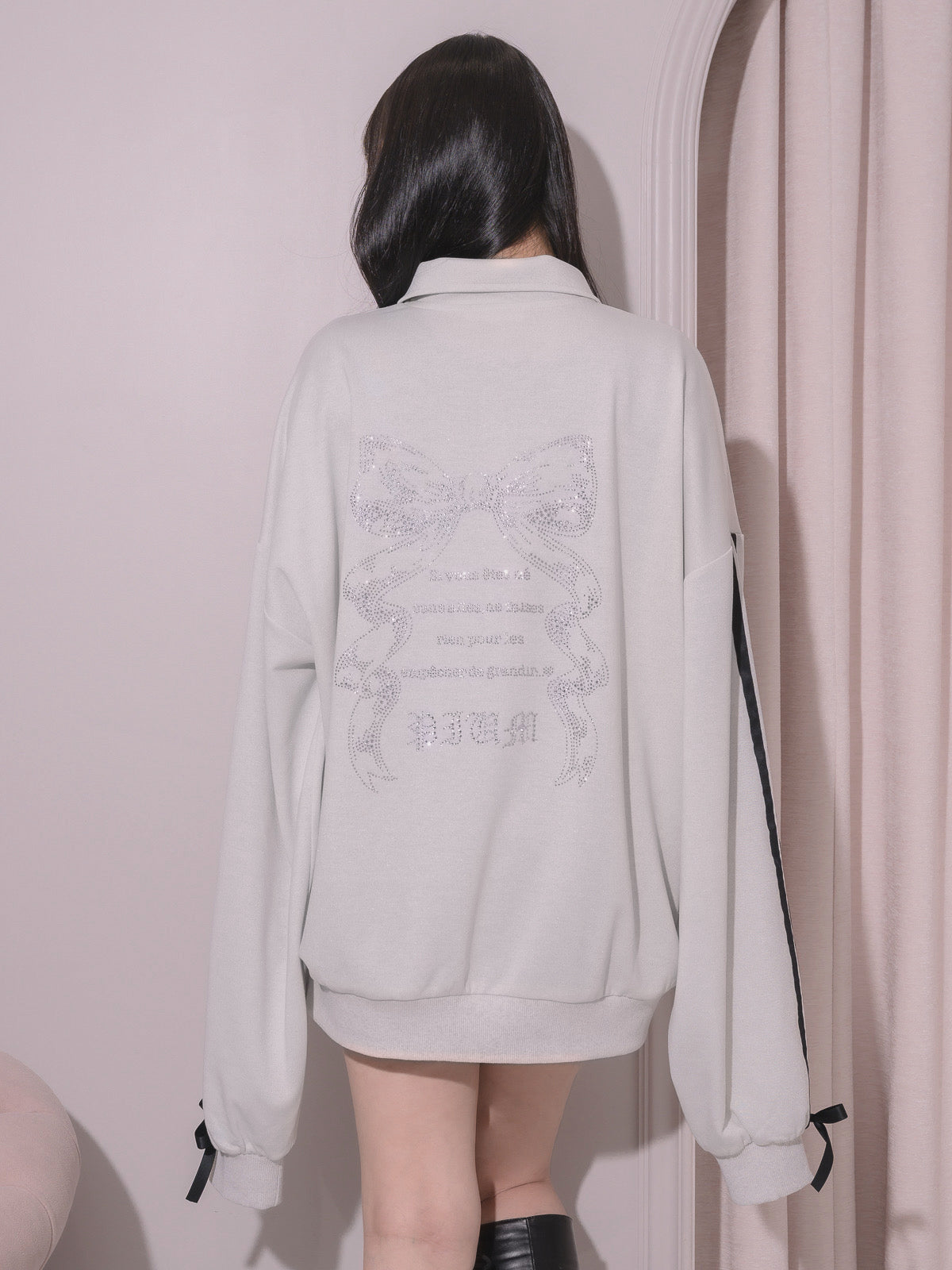 ダブルラインビジュープリントジップスウェット