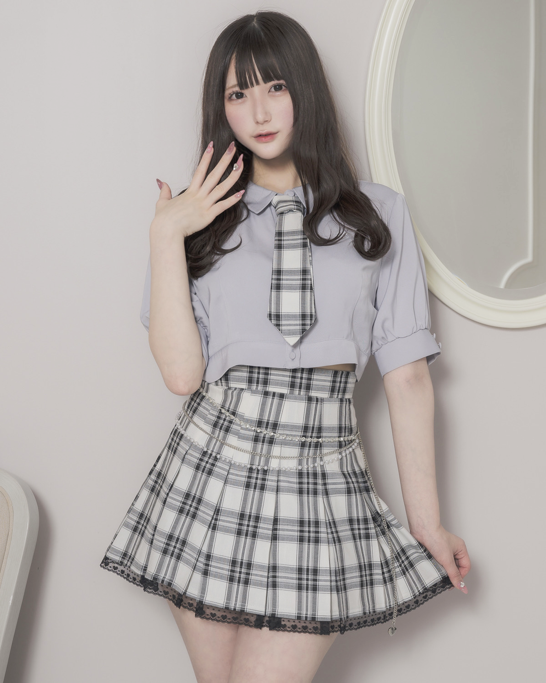 モデル身長:160cm / 着用カラー:ブルーグレー