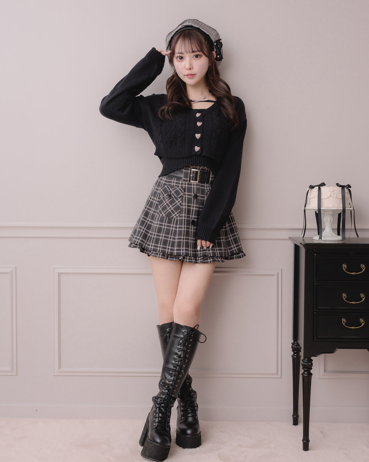 モデル身長:157cm/着用カラー:ブラック