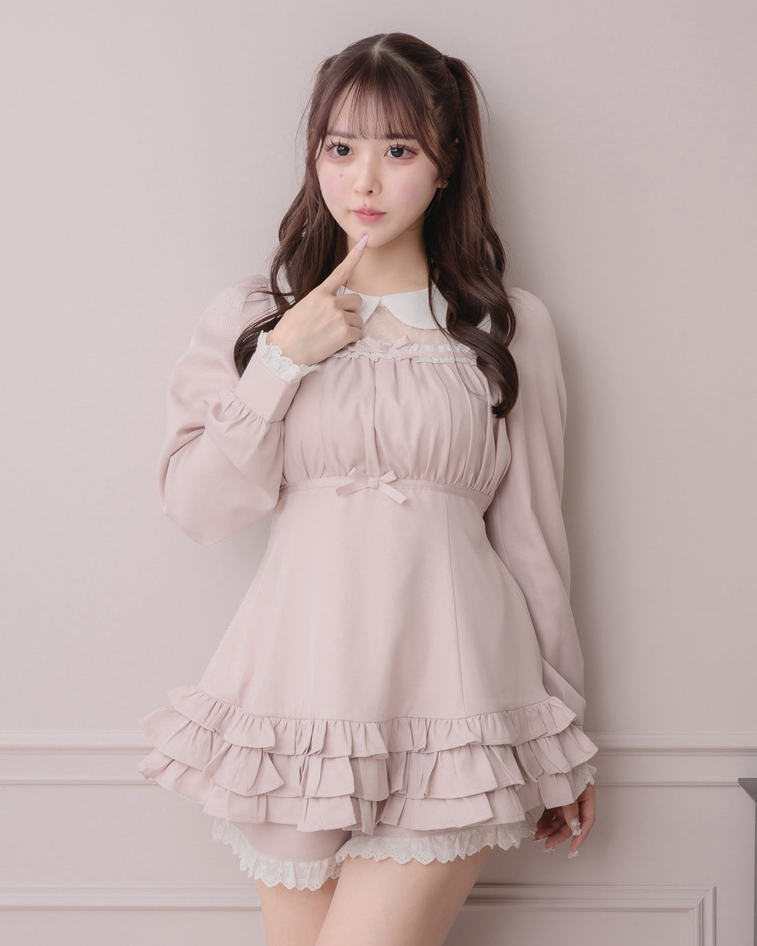 モデル身長:157cm/着用カラー:ピンク