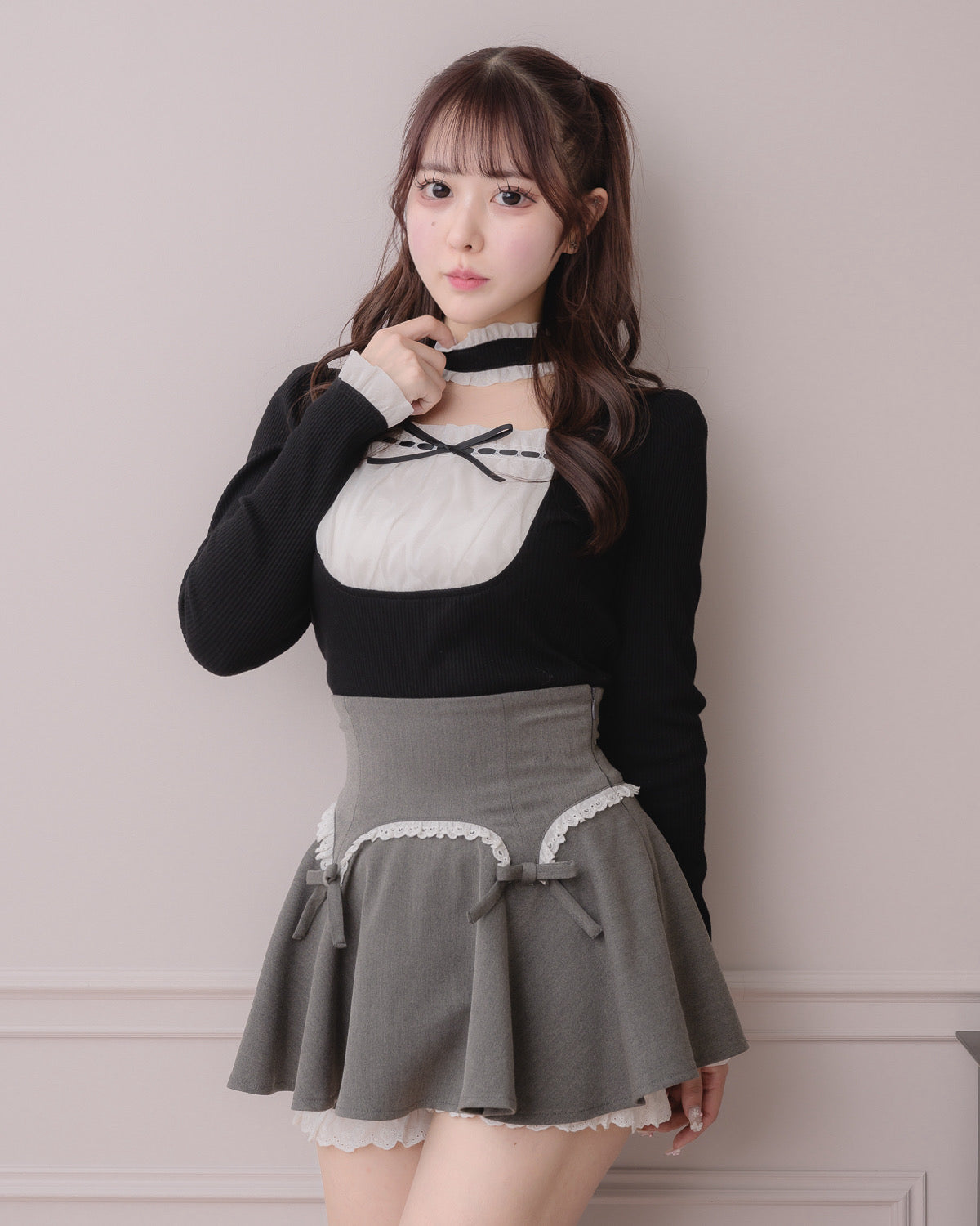 モデル身長:157cm/着用カラー:チャコール