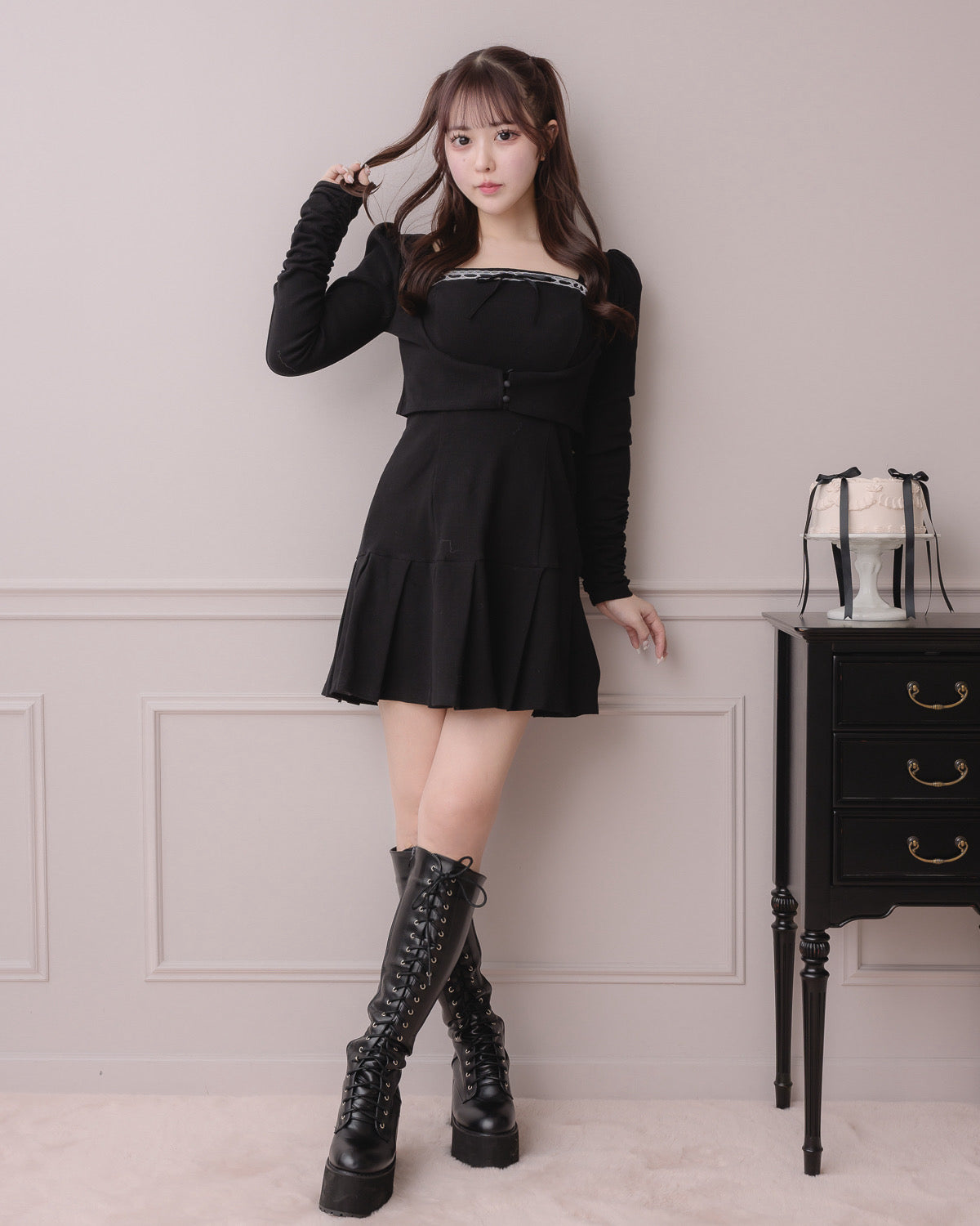 モデル身長:157cm/着用カラー:ブラック