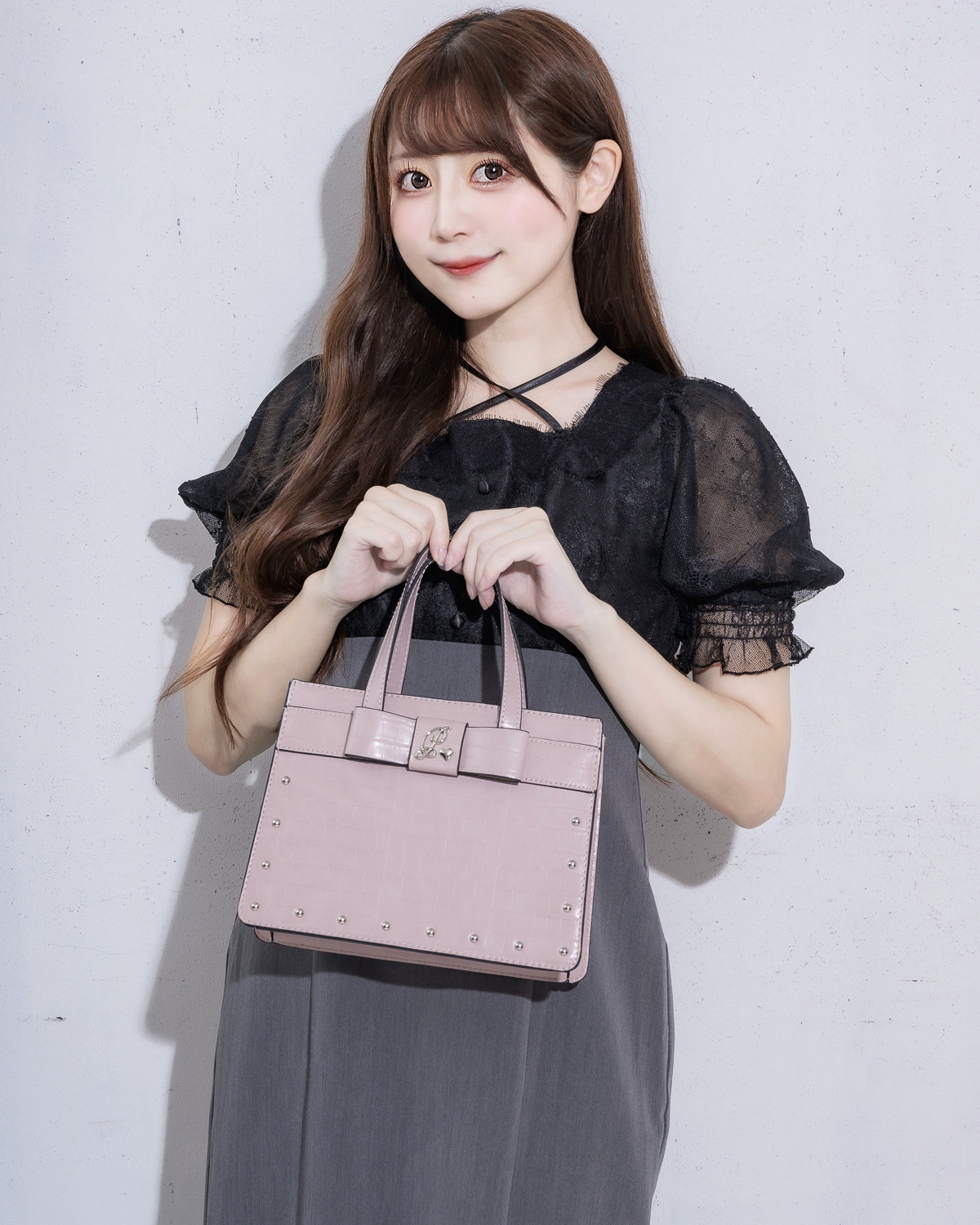 クロコ調スクエアミニトートバッグ – pium クロコ調スクエアミニトートバッグ – pium