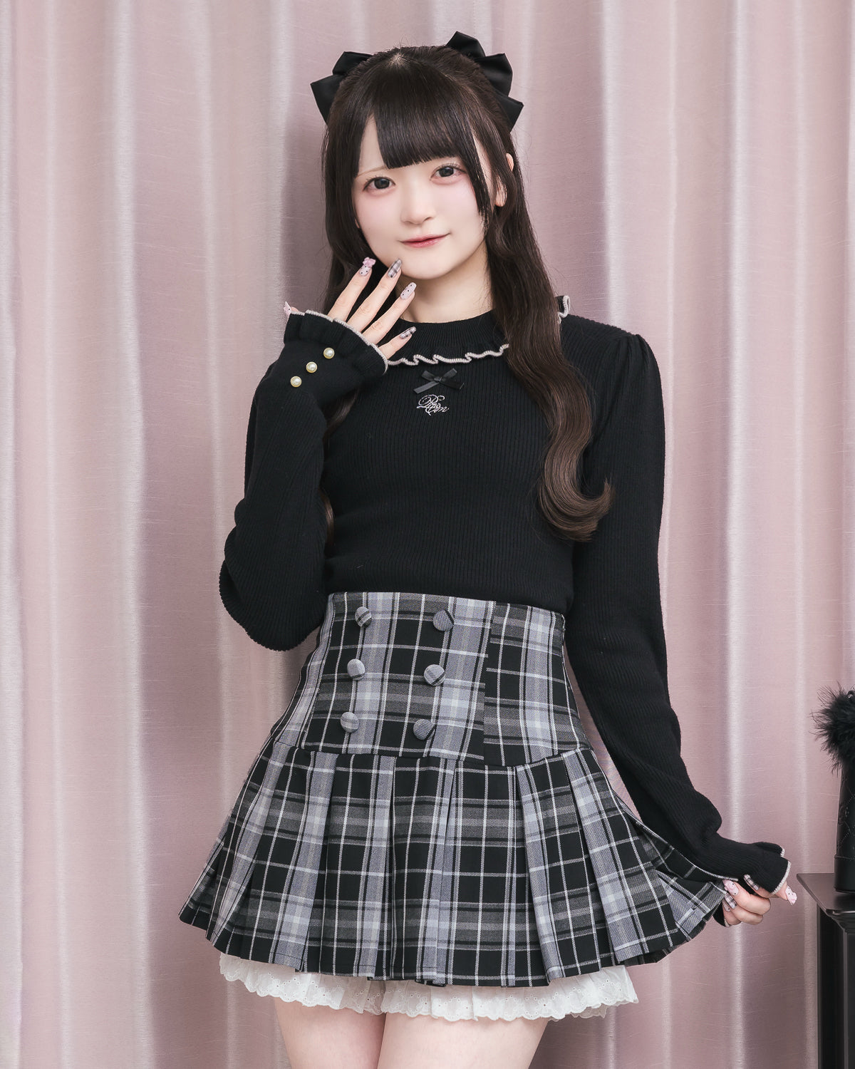 モデル身長:155cm/着用カラー:ブラック