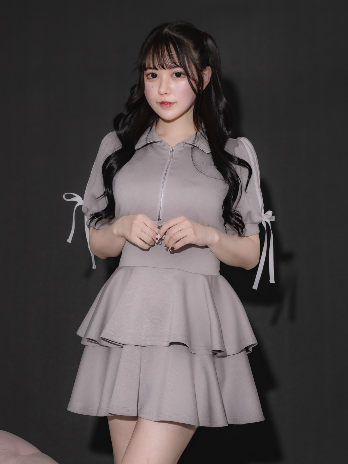 モデル身長:157cm/着用カラー:ラベンダーグレー