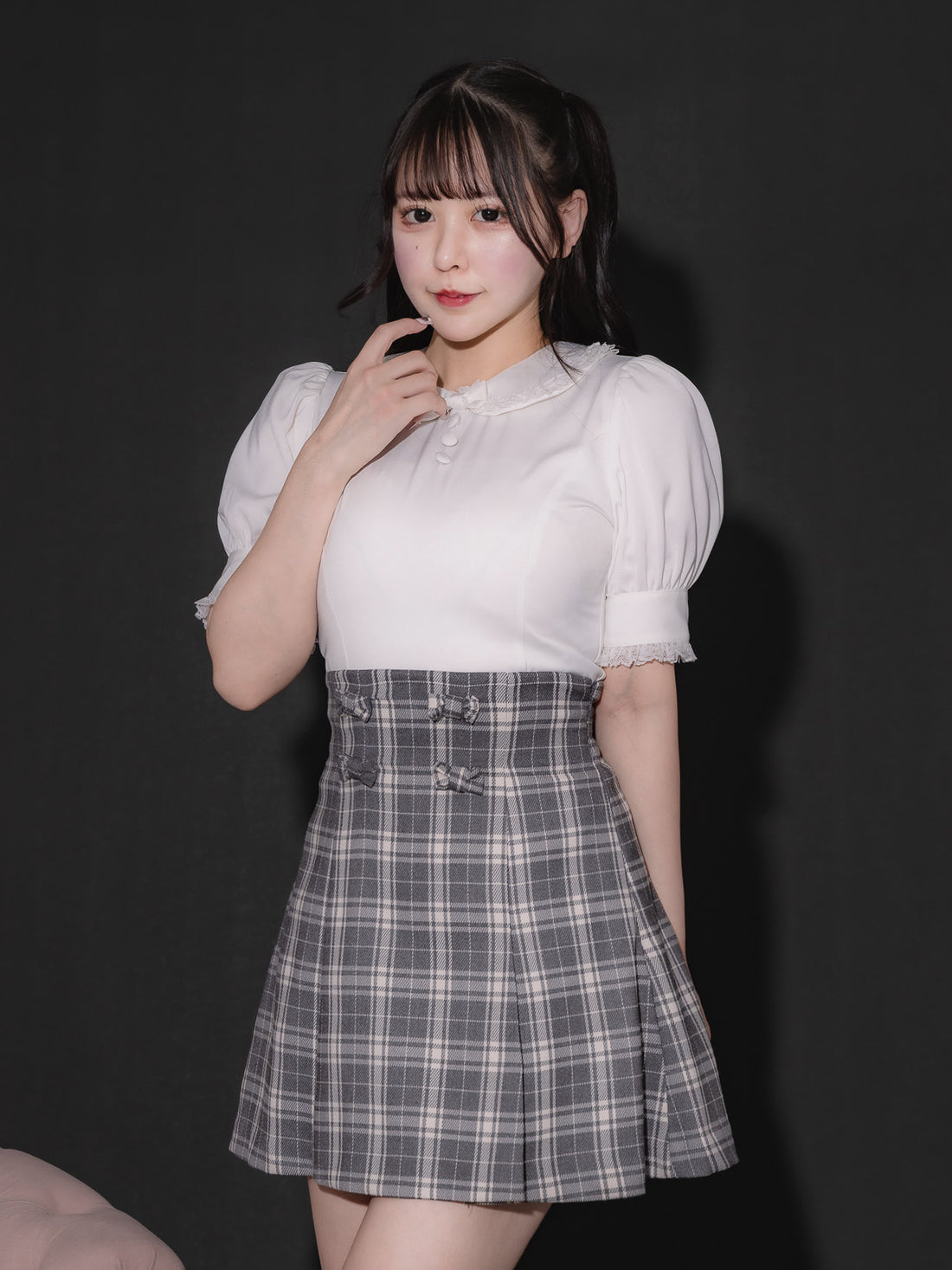 モデル身長:157cm/着用カラー:ホワイト