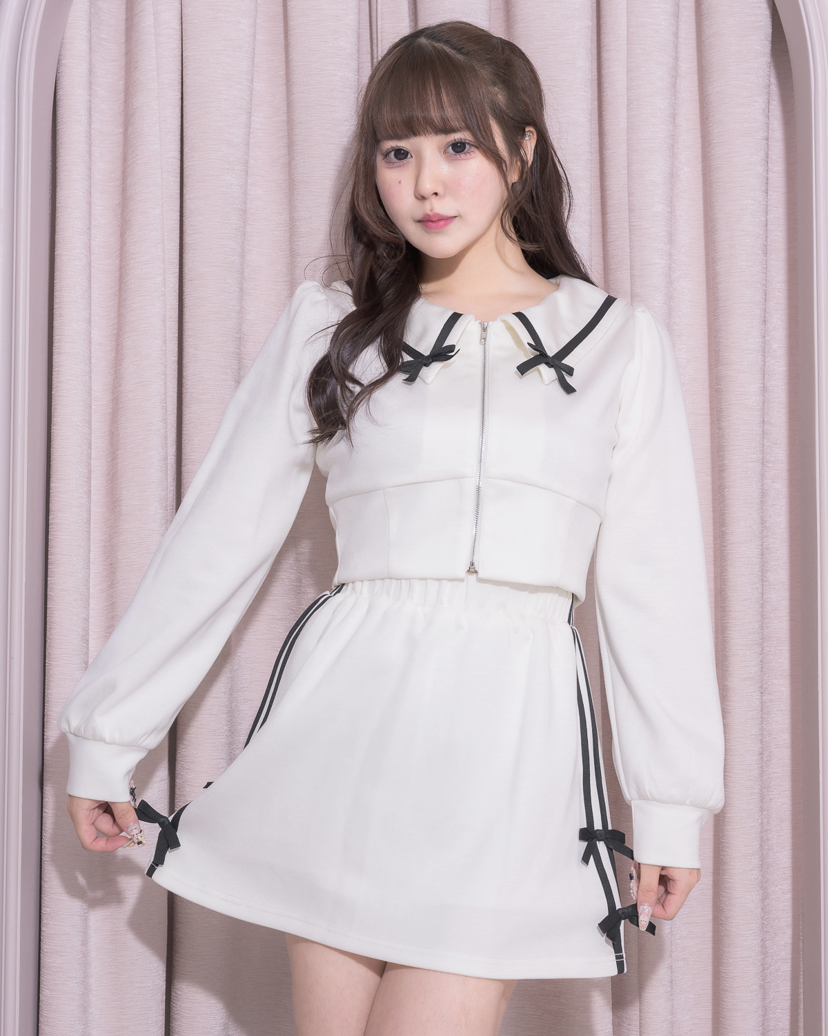 モデル身長:157cm/着用カラー:ホワイト