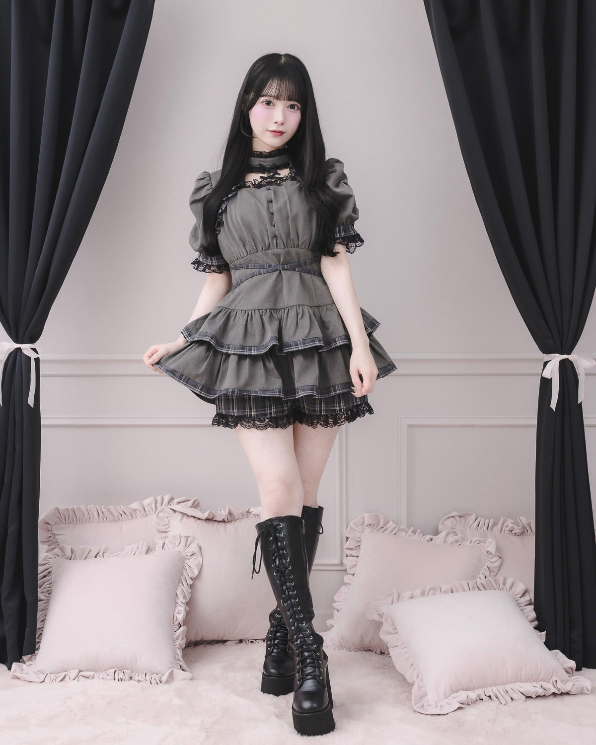 モデル身長:155cm/着用カラー:チャコール