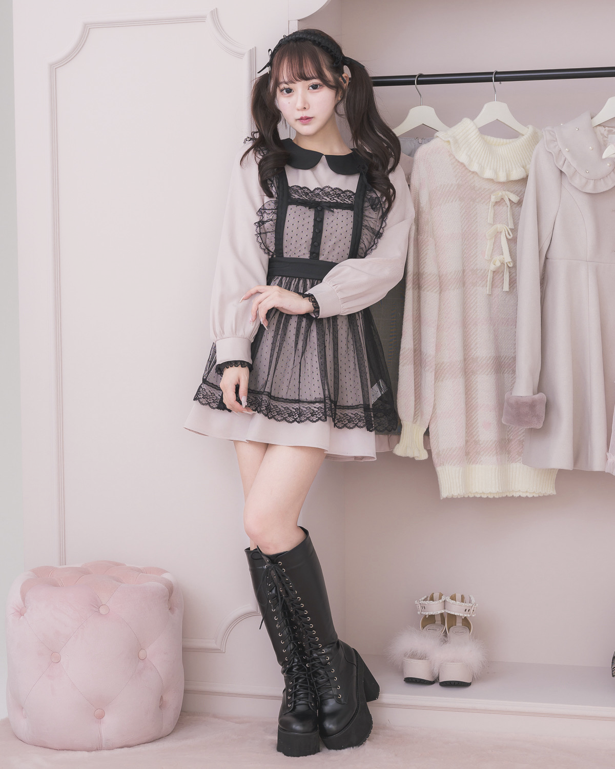 モデル身長:157cm/着用カラー:ピンク