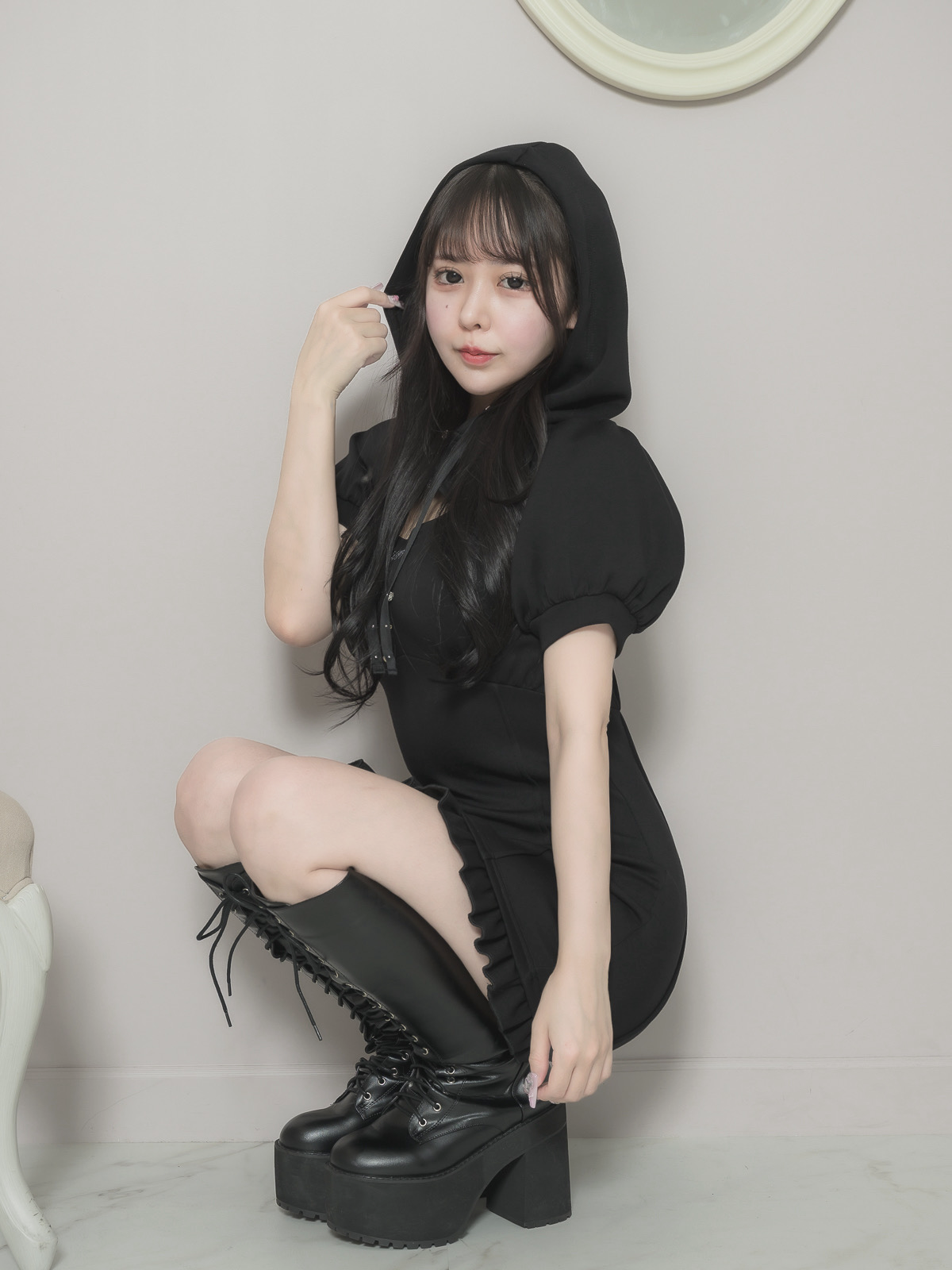 モデル身長:157cm/着用カラー:ブラック