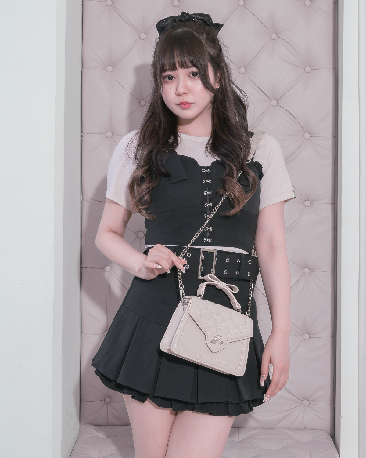 하트로고 퀼팅 미니백