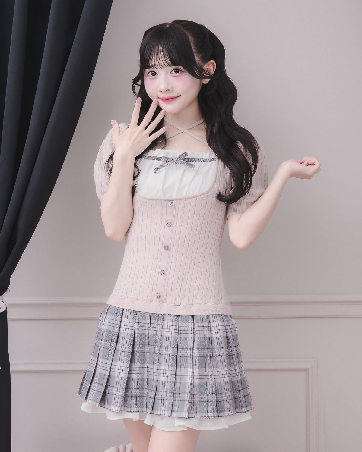 モデル身長:151cm/着用カラー:ピンク