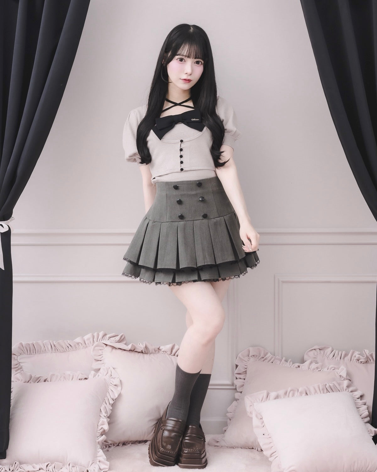 モデル身長:155cm/着用カラー:ベージュ