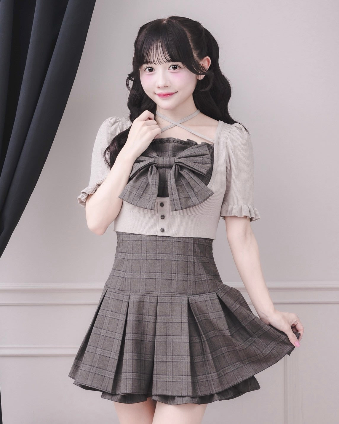 モデル身長:151cm/着用カラー:ベージュ