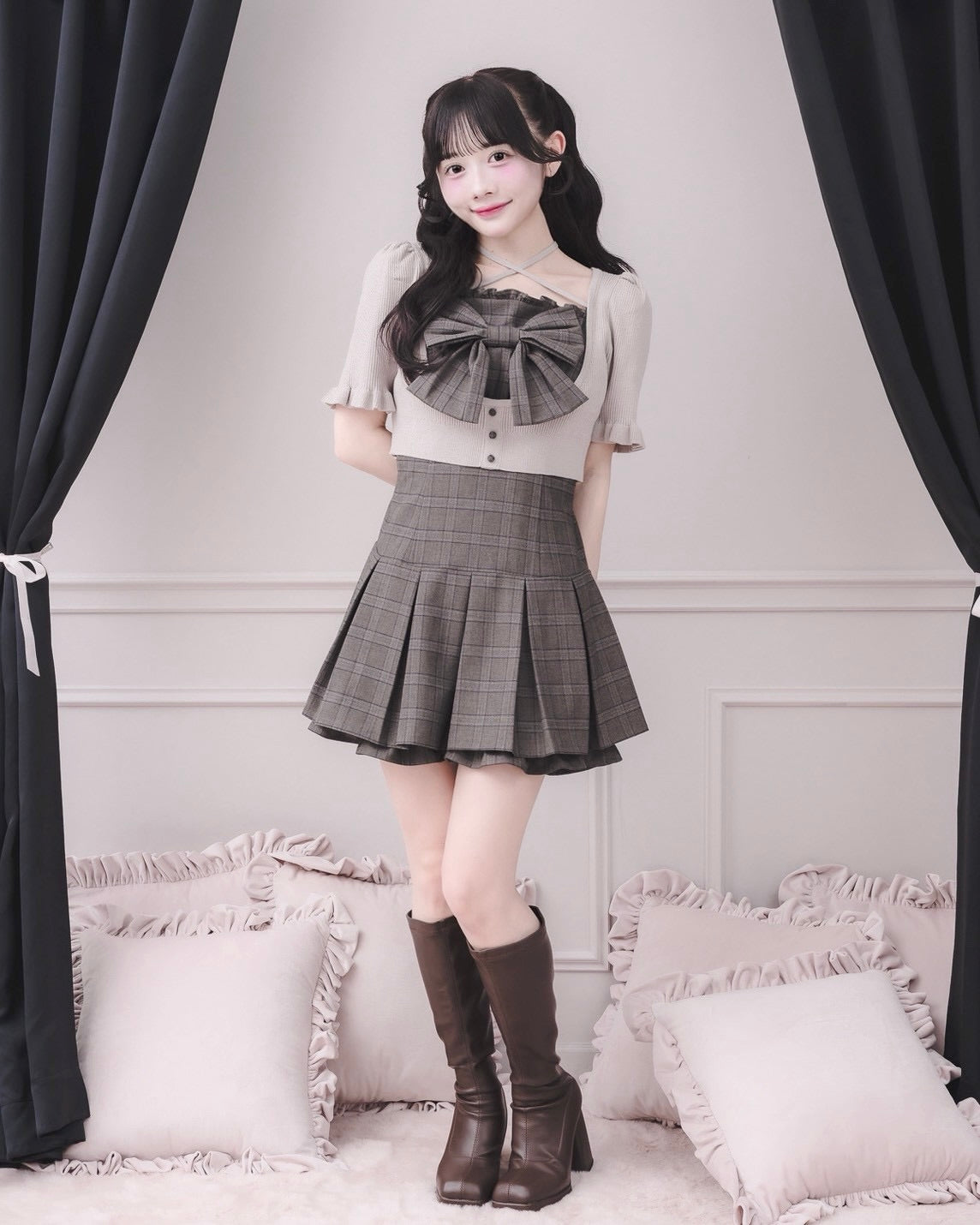 モデル身長:151cm/着用カラー:ベージュ