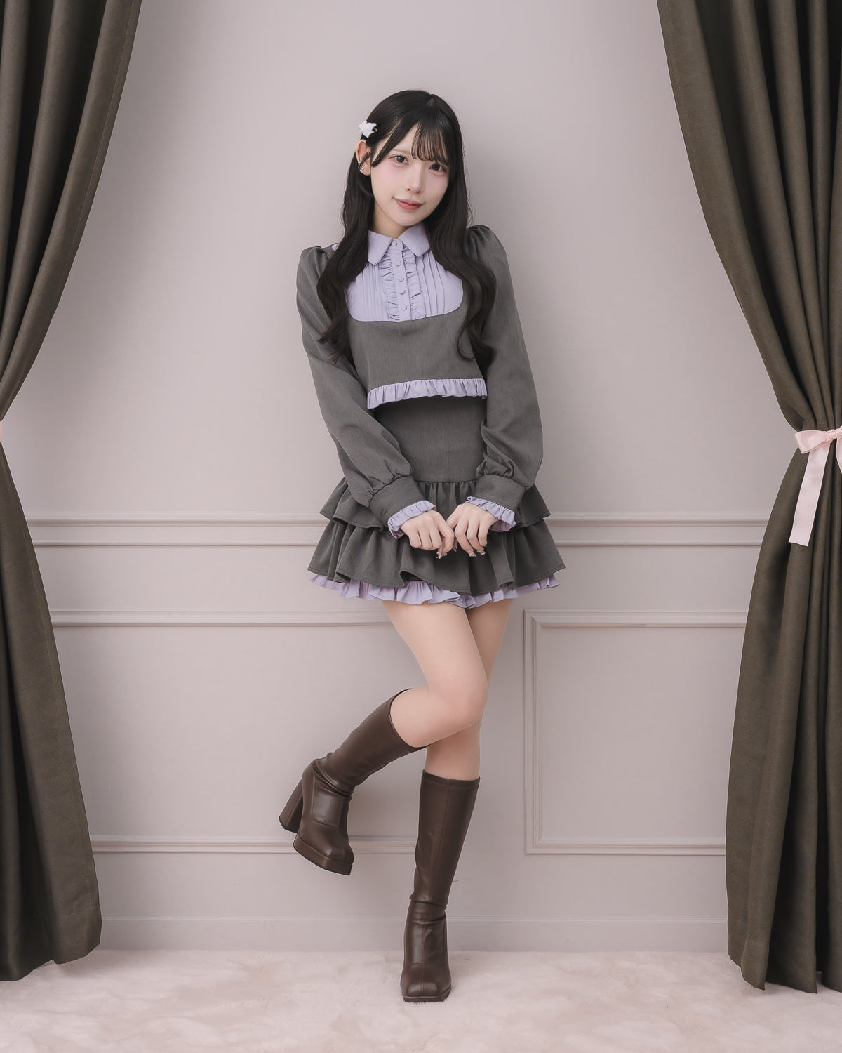 モデル身長:152cm/着用カラー:チャコール